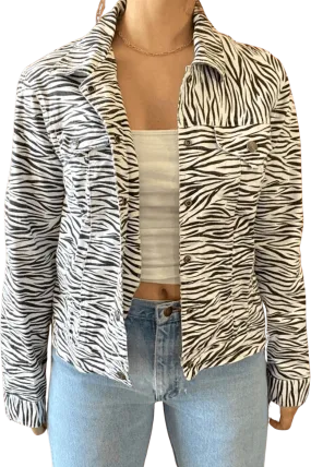 00's Zebra Print Jacket with Button Clasp by Mesmerize