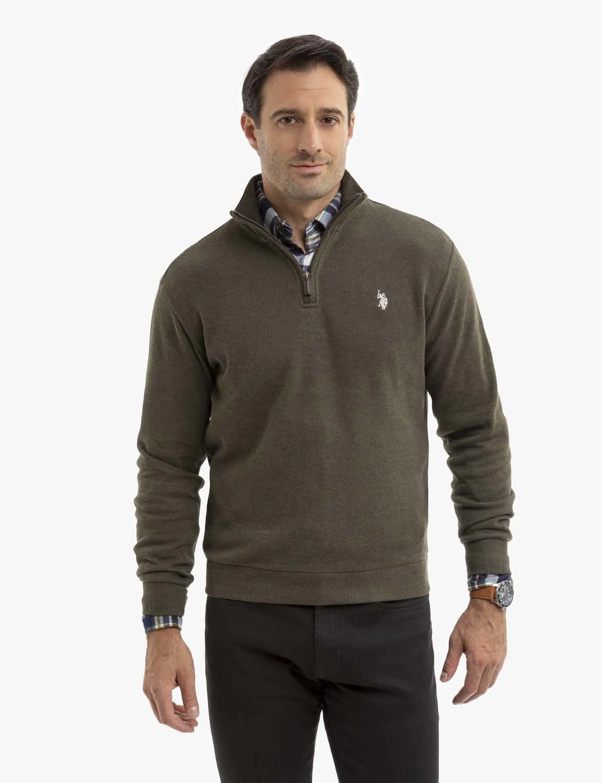 1/4 ZIP FLATBACK PULLOVER