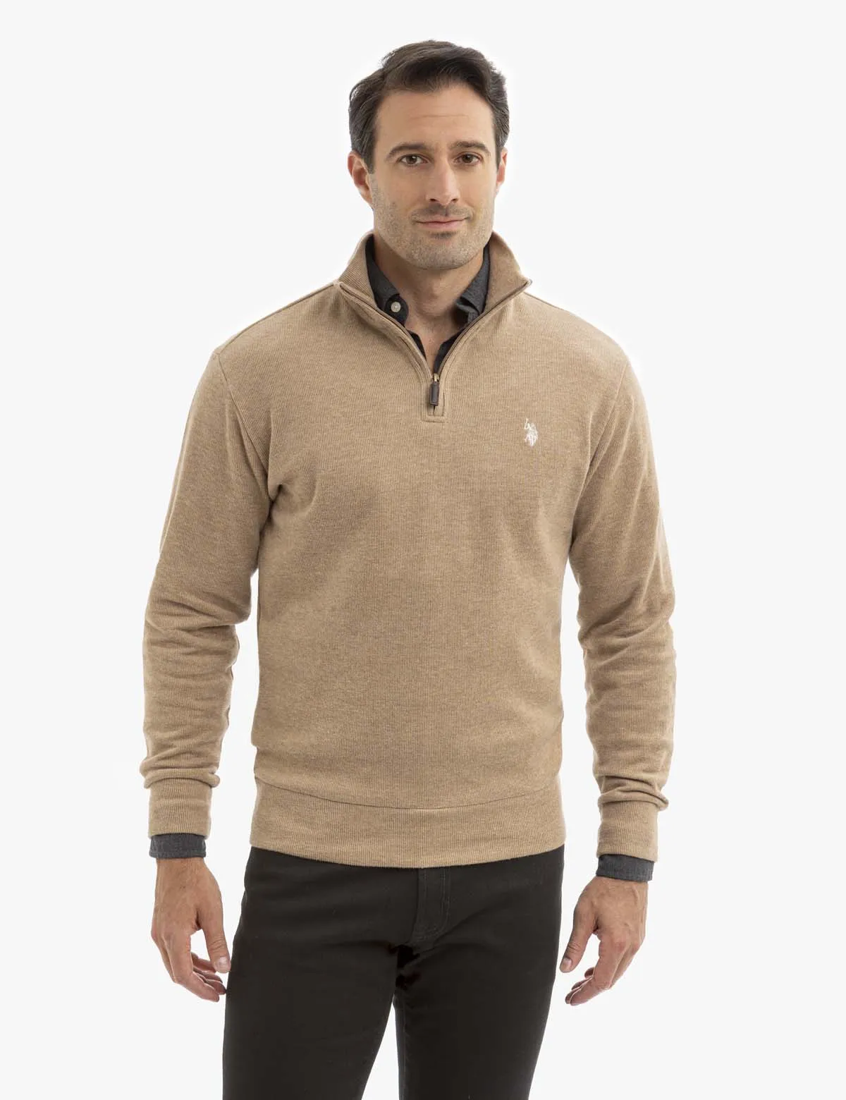 1/4 ZIP FLATBACK PULLOVER