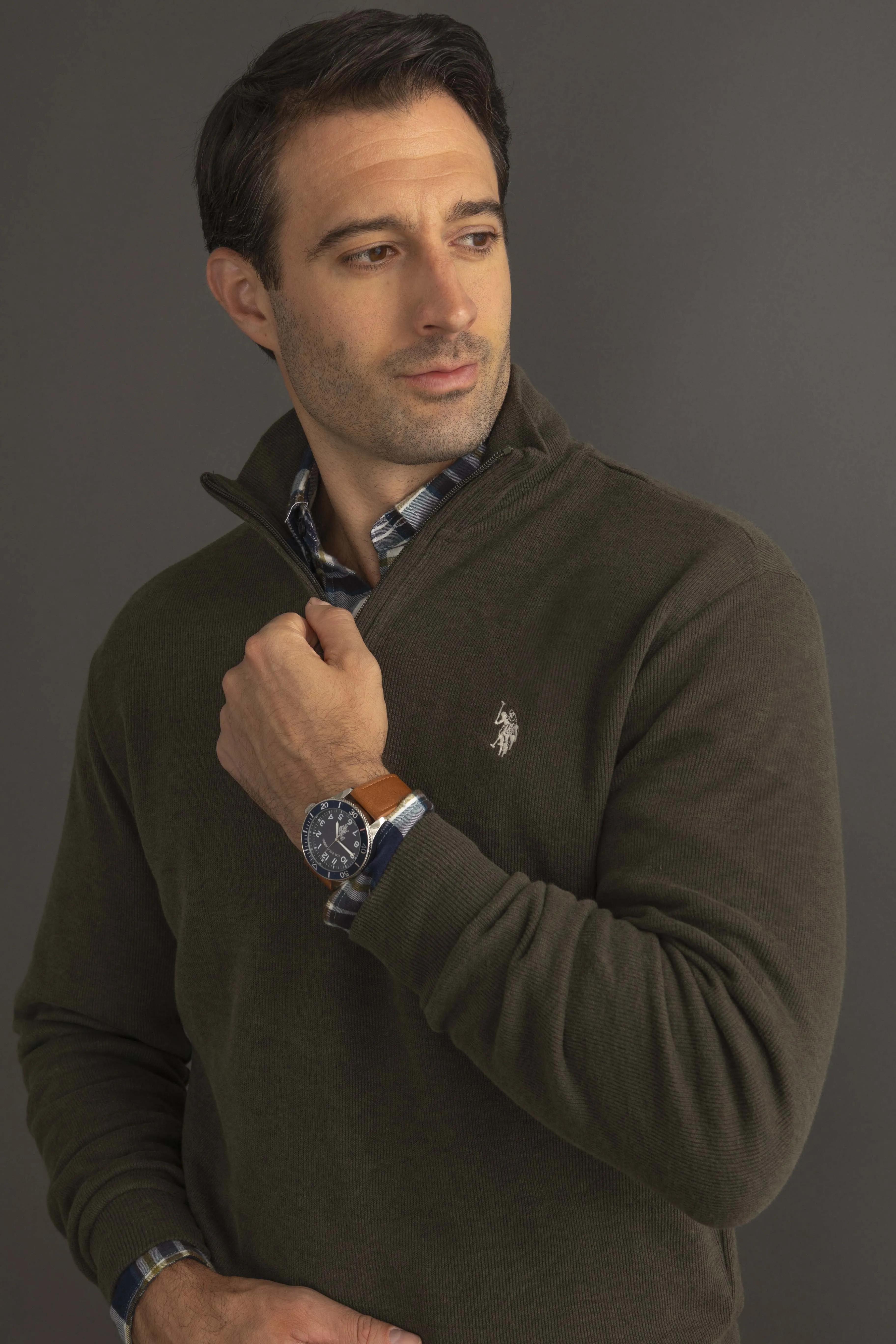 1/4 ZIP FLATBACK PULLOVER