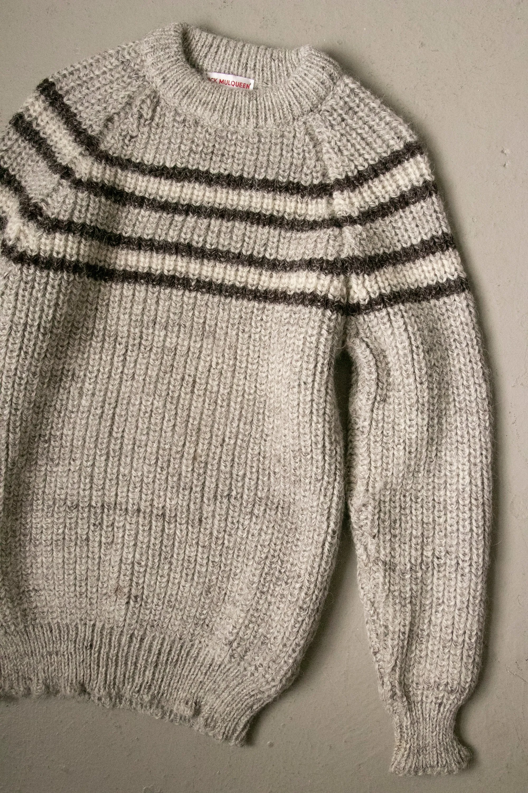 1970s Sweater Striped Wool Knit Pullover S