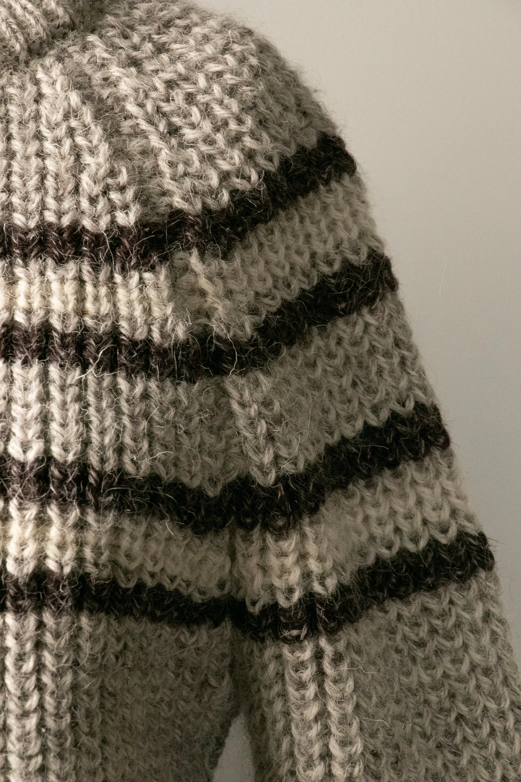 1970s Sweater Striped Wool Knit Pullover S