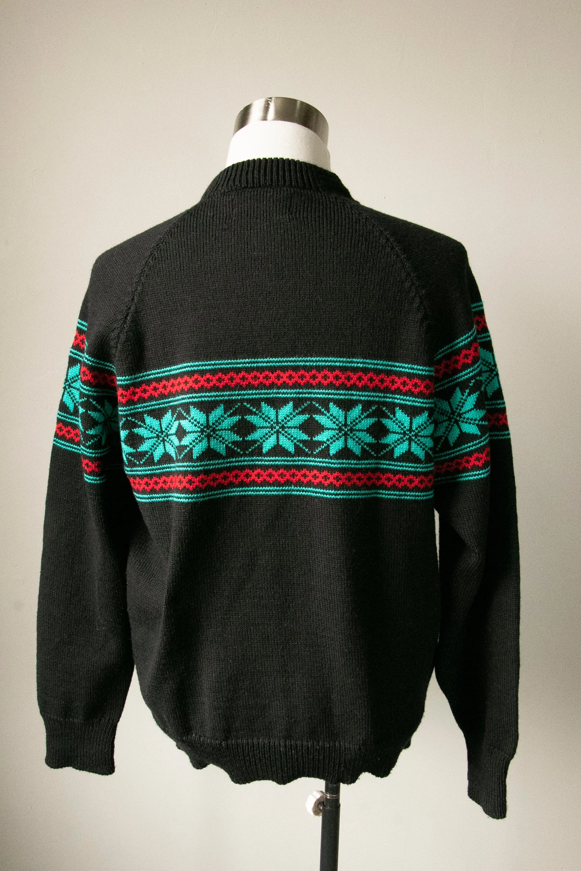 1970s Wool Sweater Hand Knit L