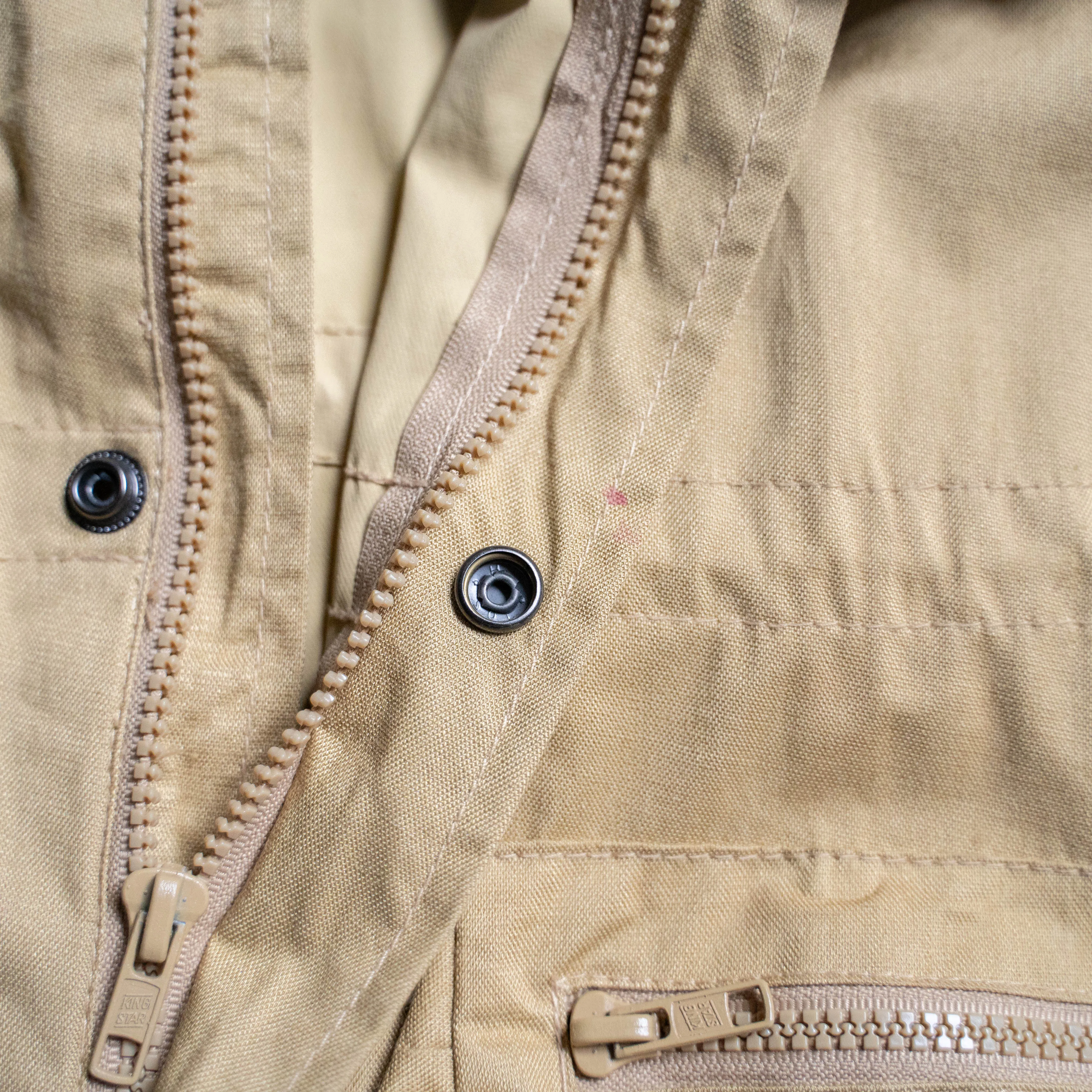 1980-90s Italy? mustard color rayon detachable fishing jacket