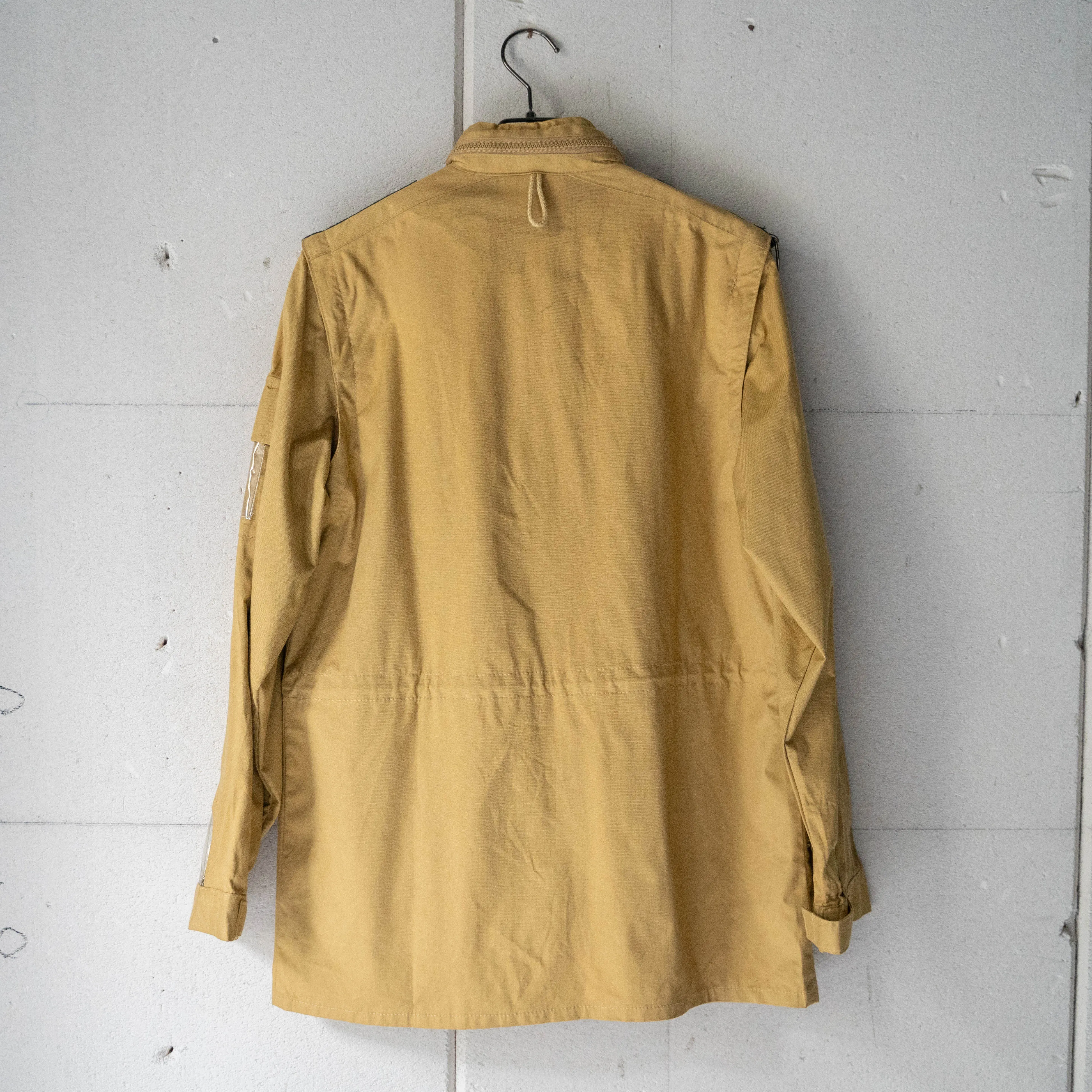 1980-90s Italy? mustard color rayon detachable fishing jacket