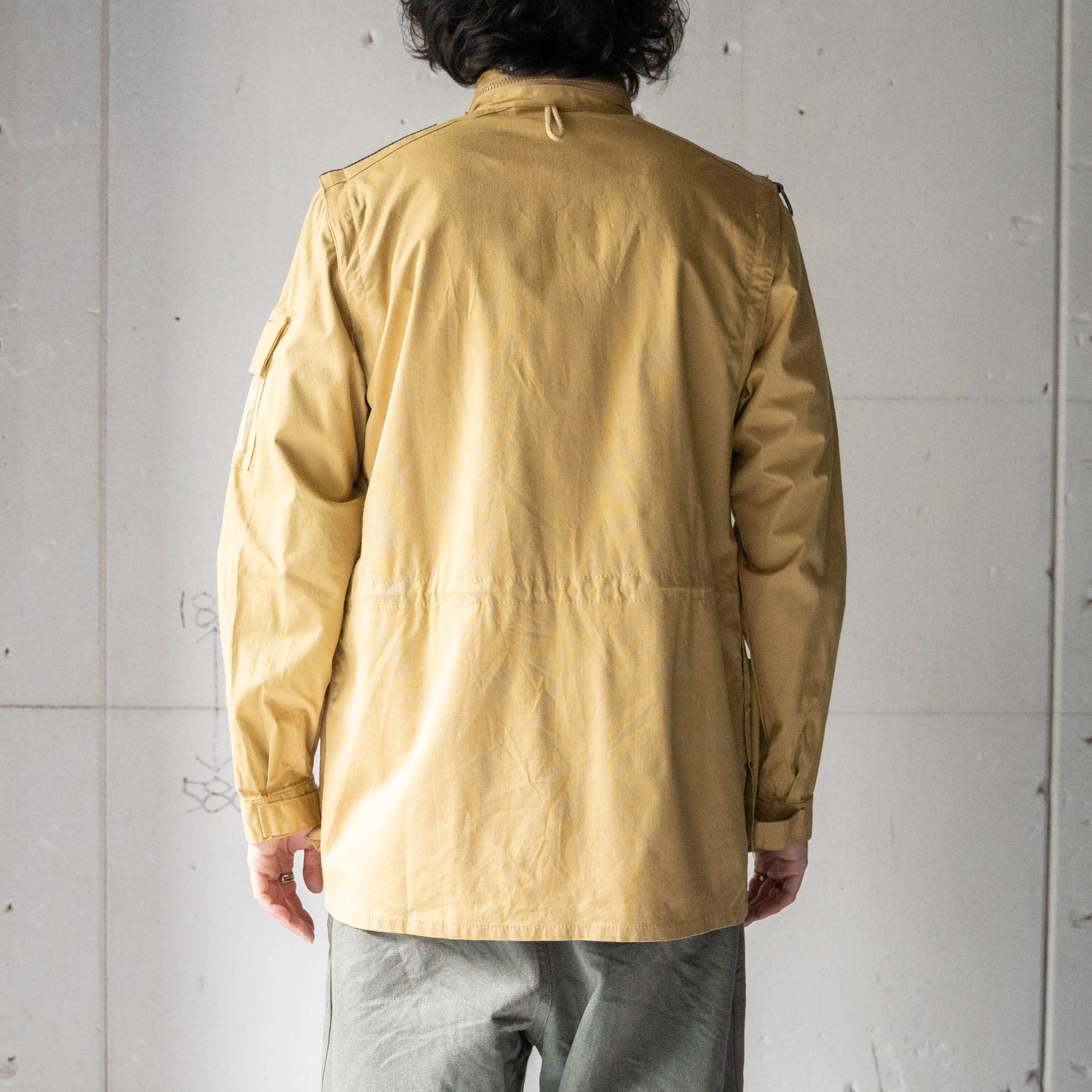 1980-90s Italy? mustard color rayon detachable fishing jacket