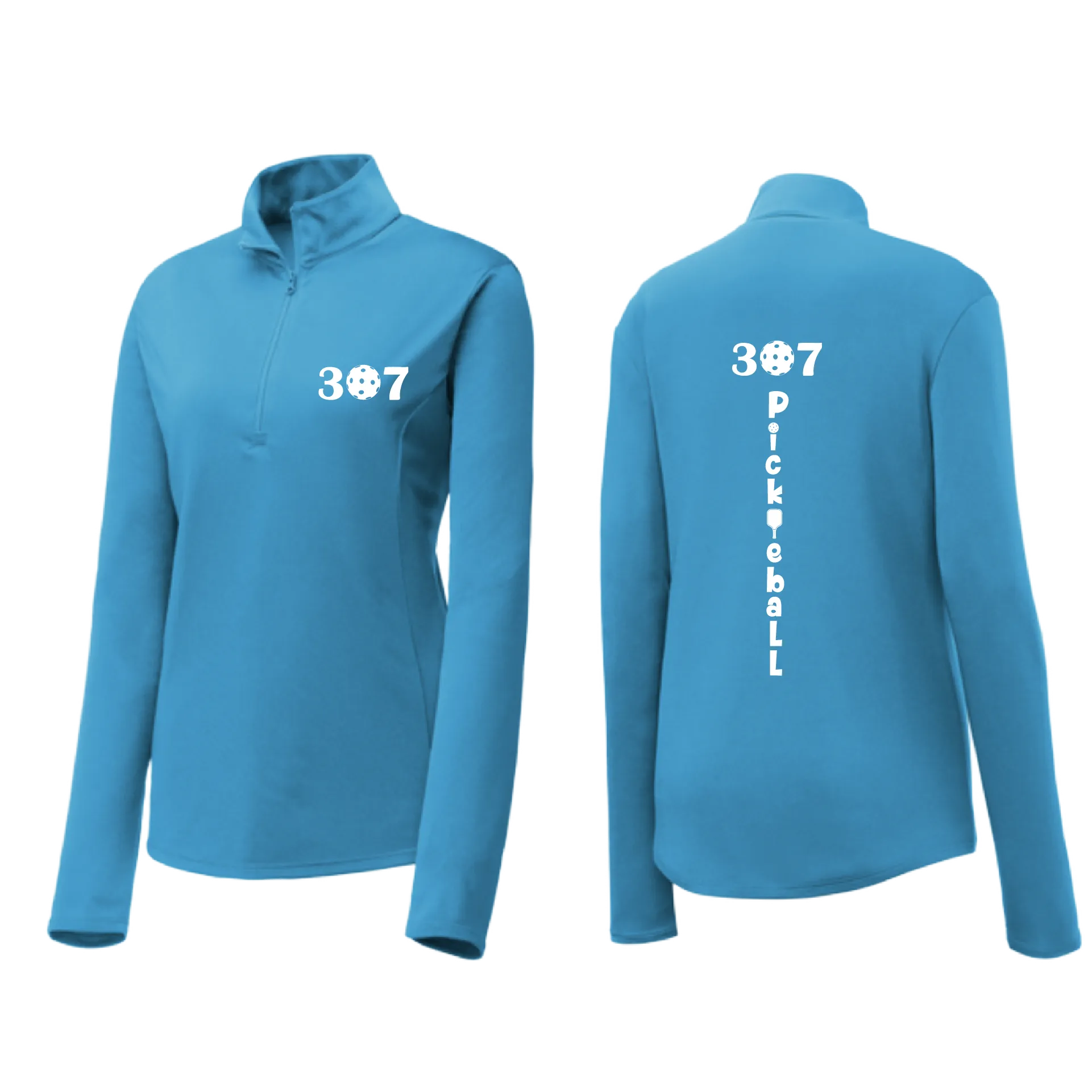 307 Wyoming Pickleball Club | Women’s 1/4 Zip Athletic Pullover Shirt | 100% Polyester