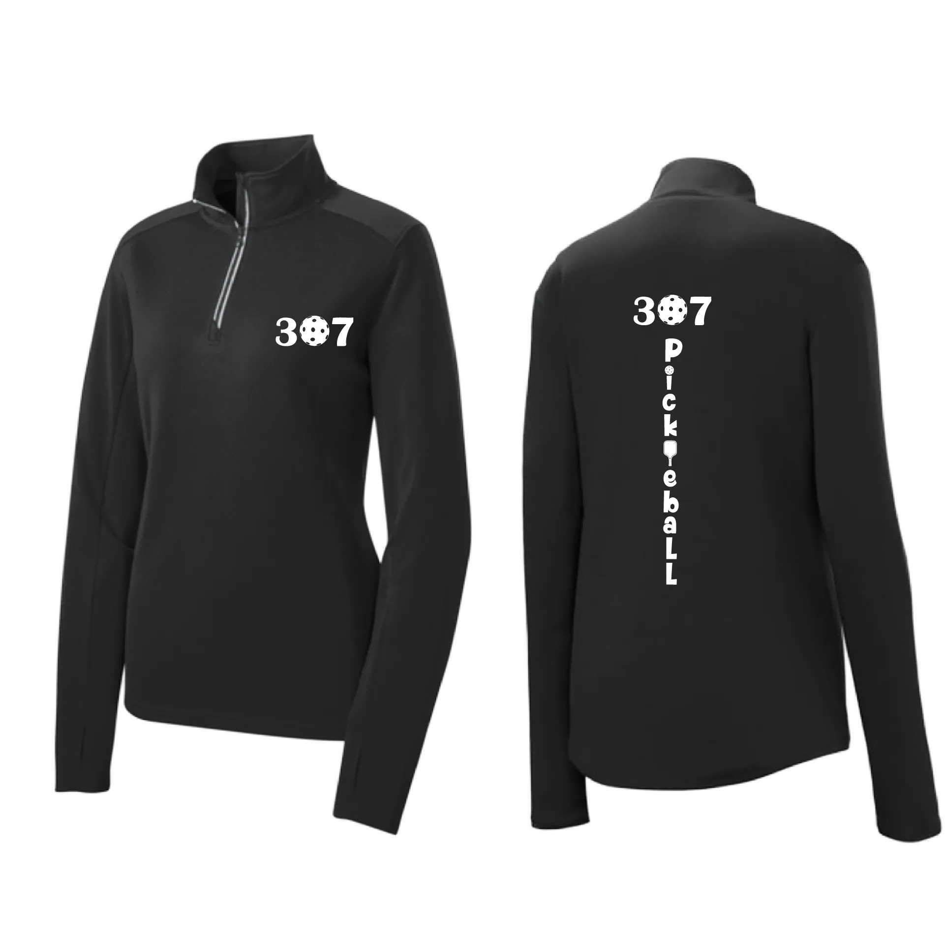 307 Wyoming Pickleball Club | Women’s 1/4 Zip Athletic Pullover Shirt | 100% Polyester