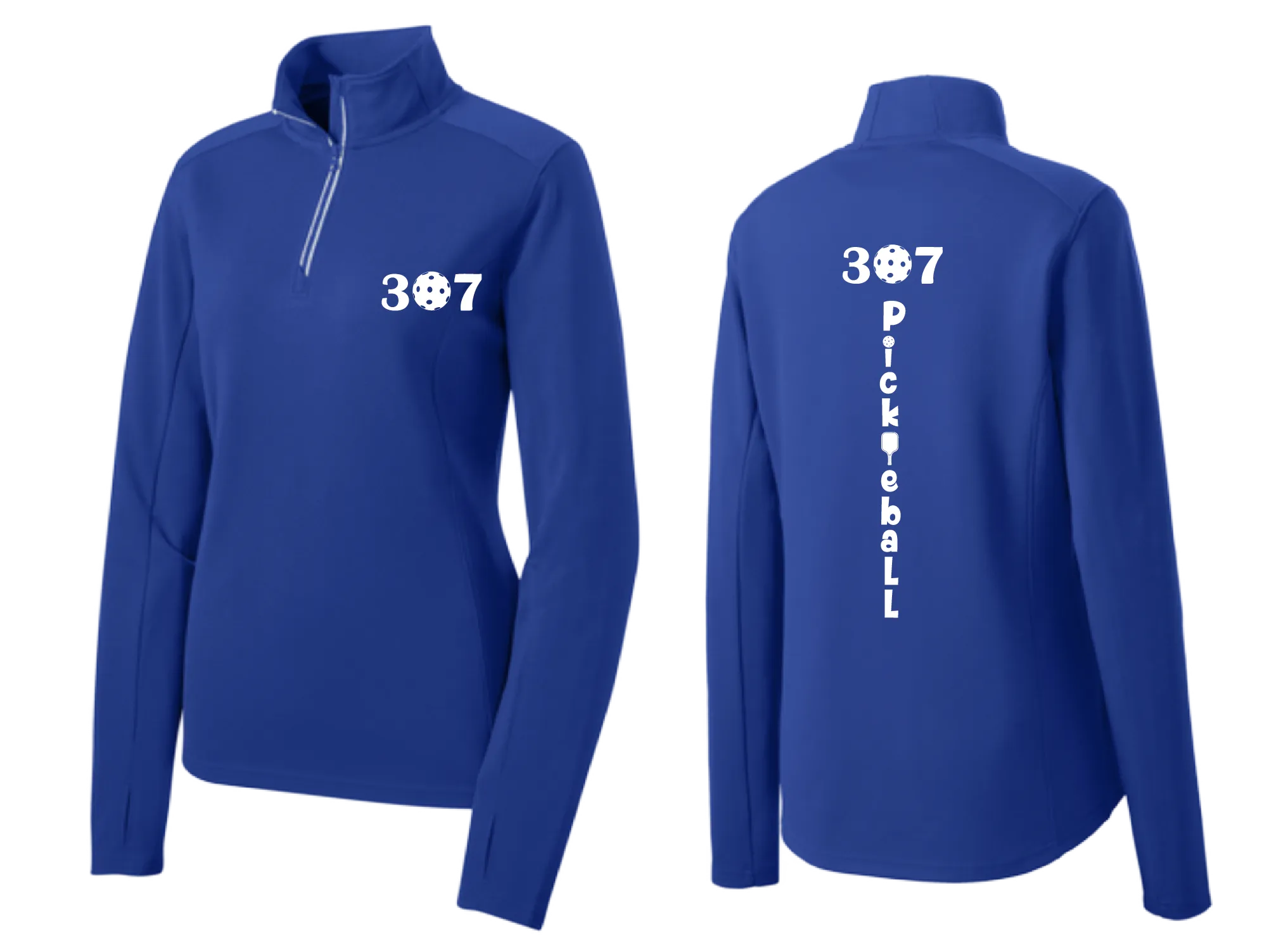 307 Wyoming Pickleball Club | Women’s 1/4 Zip Athletic Pullover Shirt | 100% Polyester