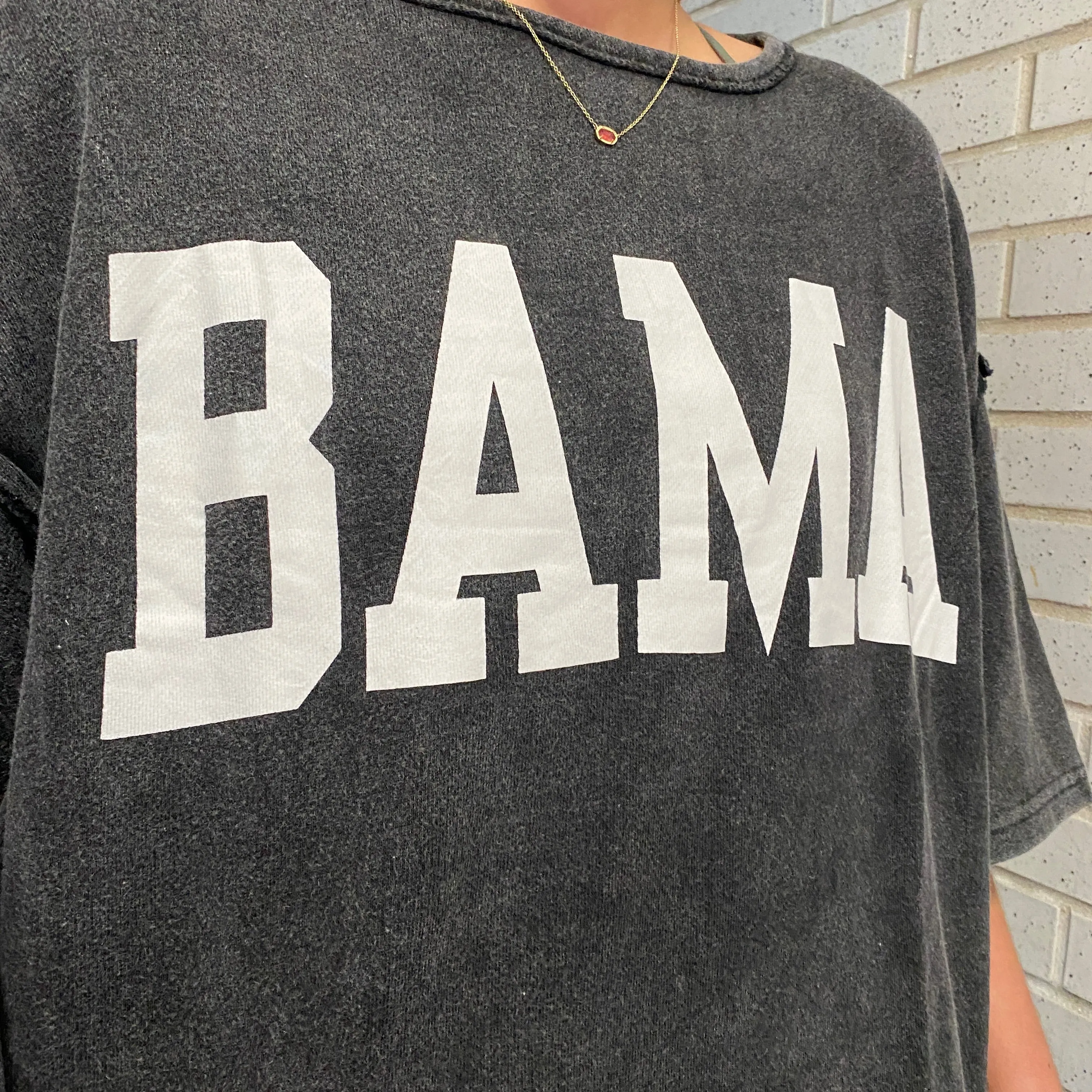 BAMA BLACK KNIT TERRY TOP