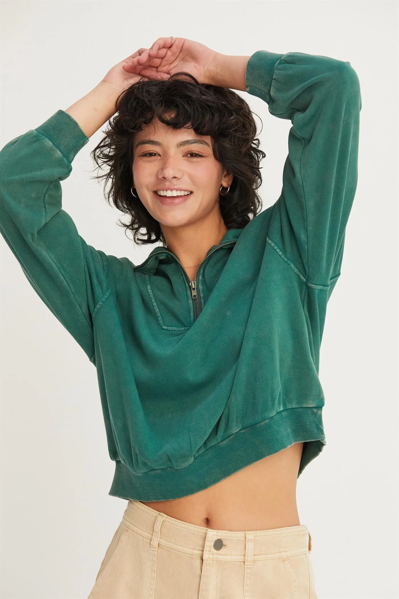 'Better Days' Pullover - Dark Green