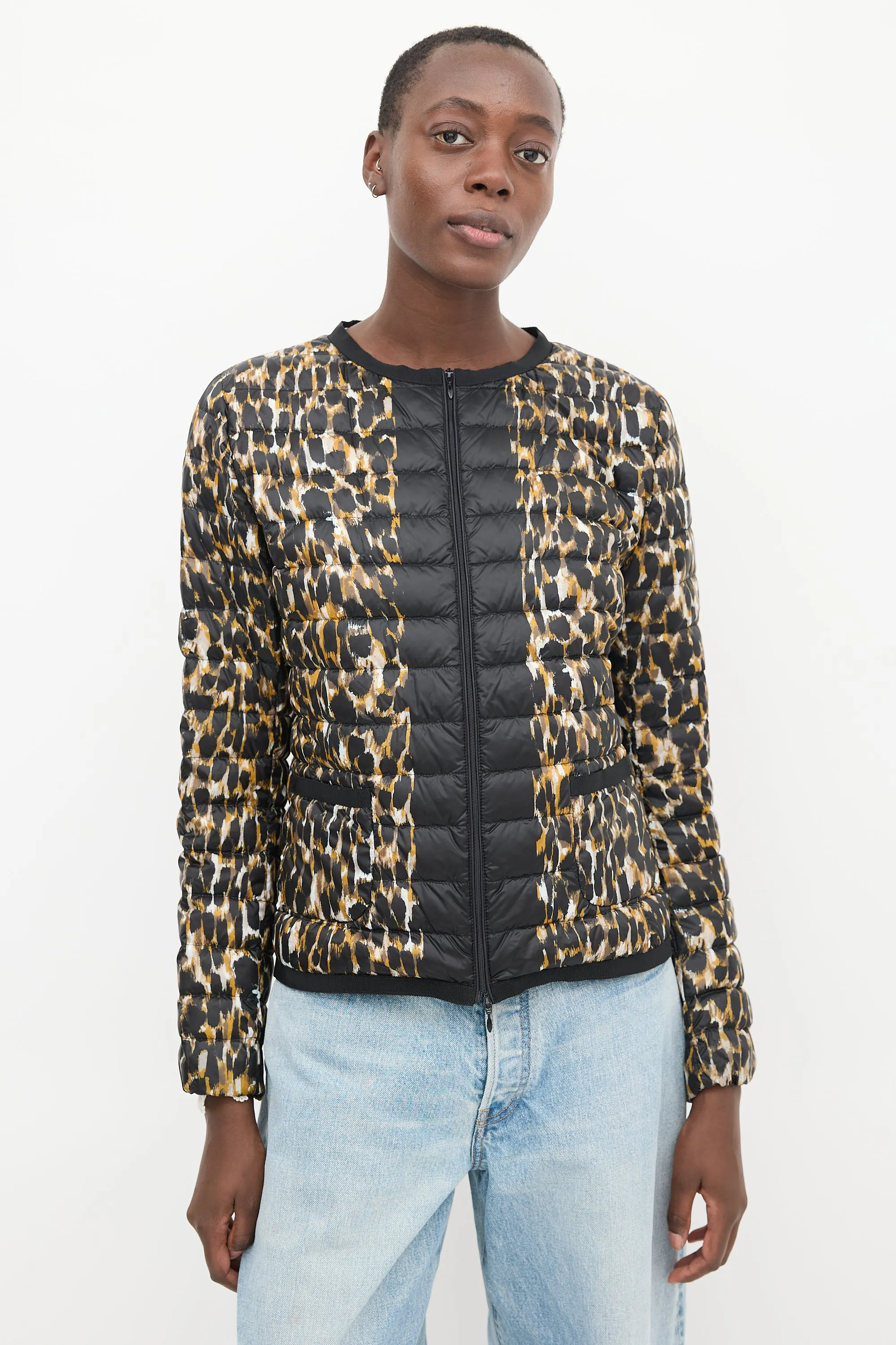 Black & Brown Soufre Down Jacket