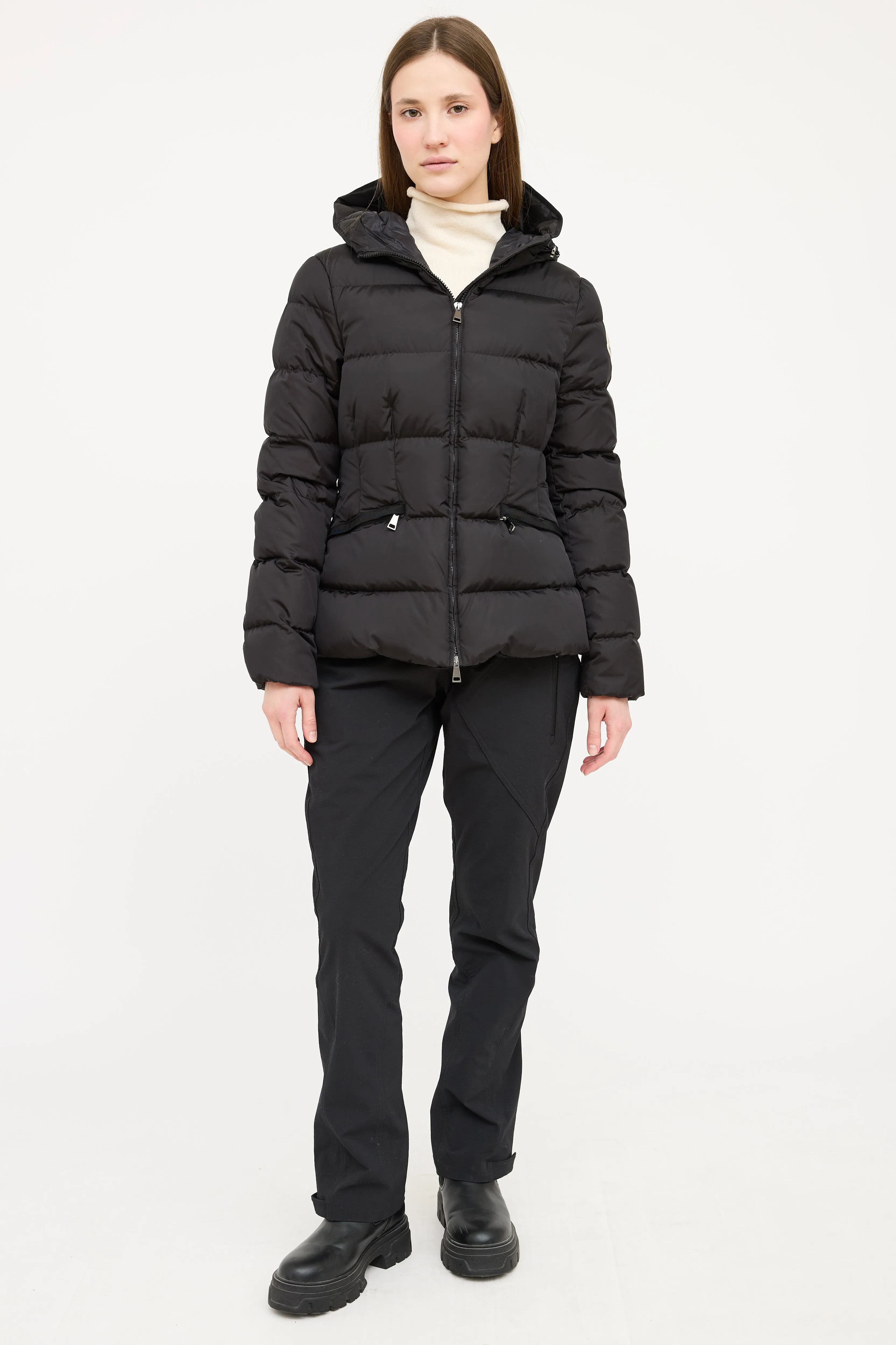 Black Avoce Hooded Down Jacket