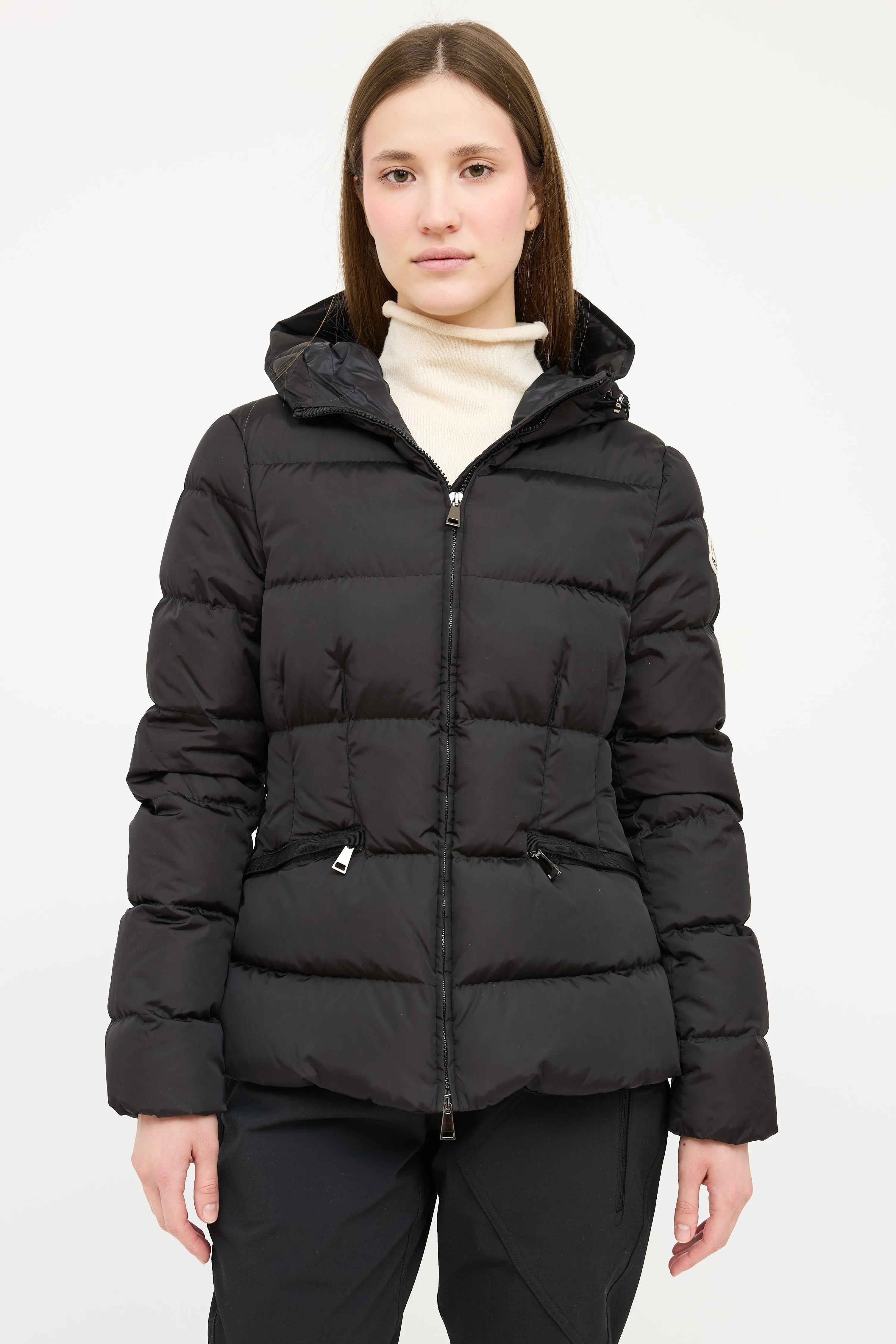 Black Avoce Hooded Down Jacket