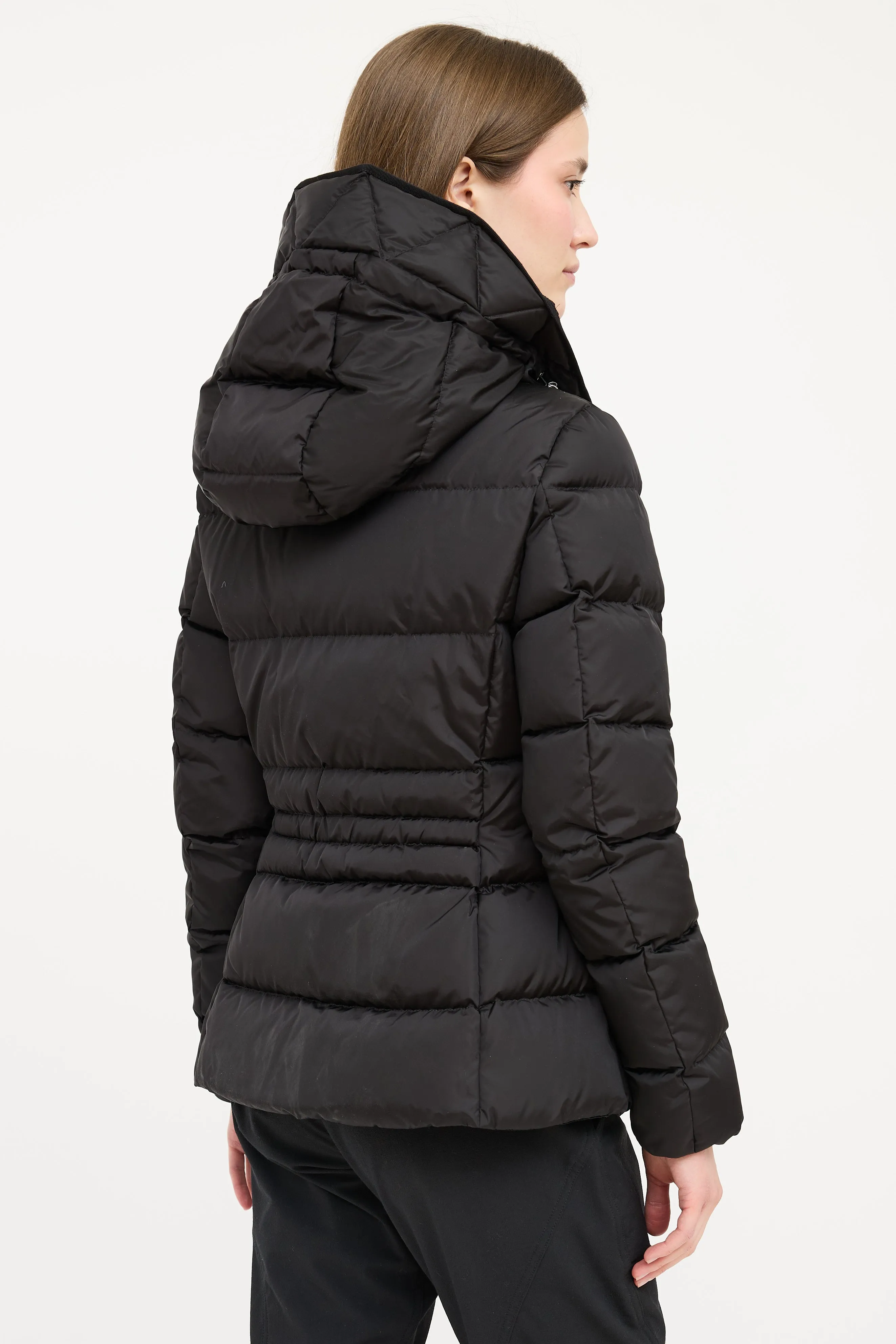 Black Avoce Hooded Down Jacket