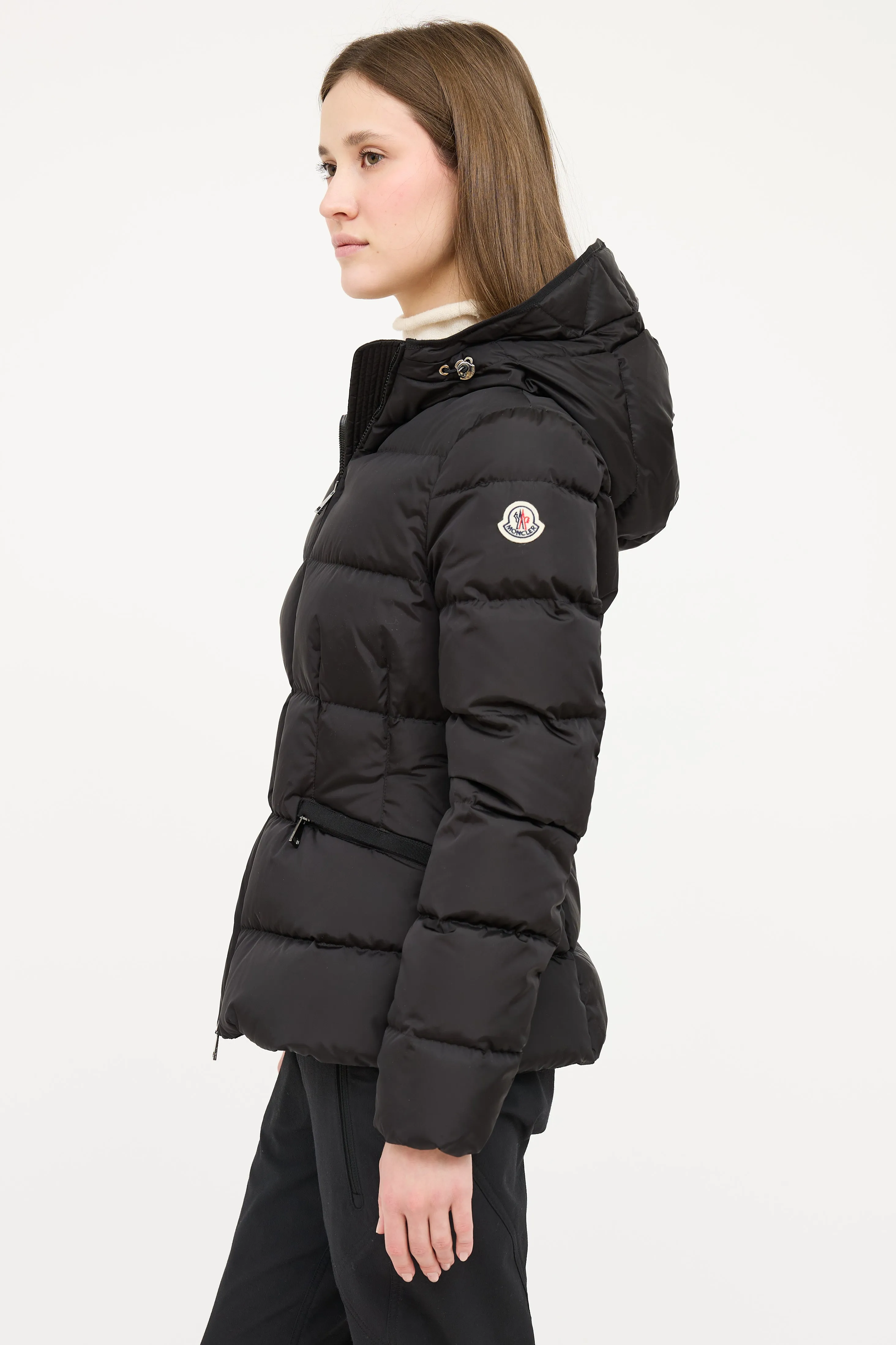 Black Avoce Hooded Down Jacket