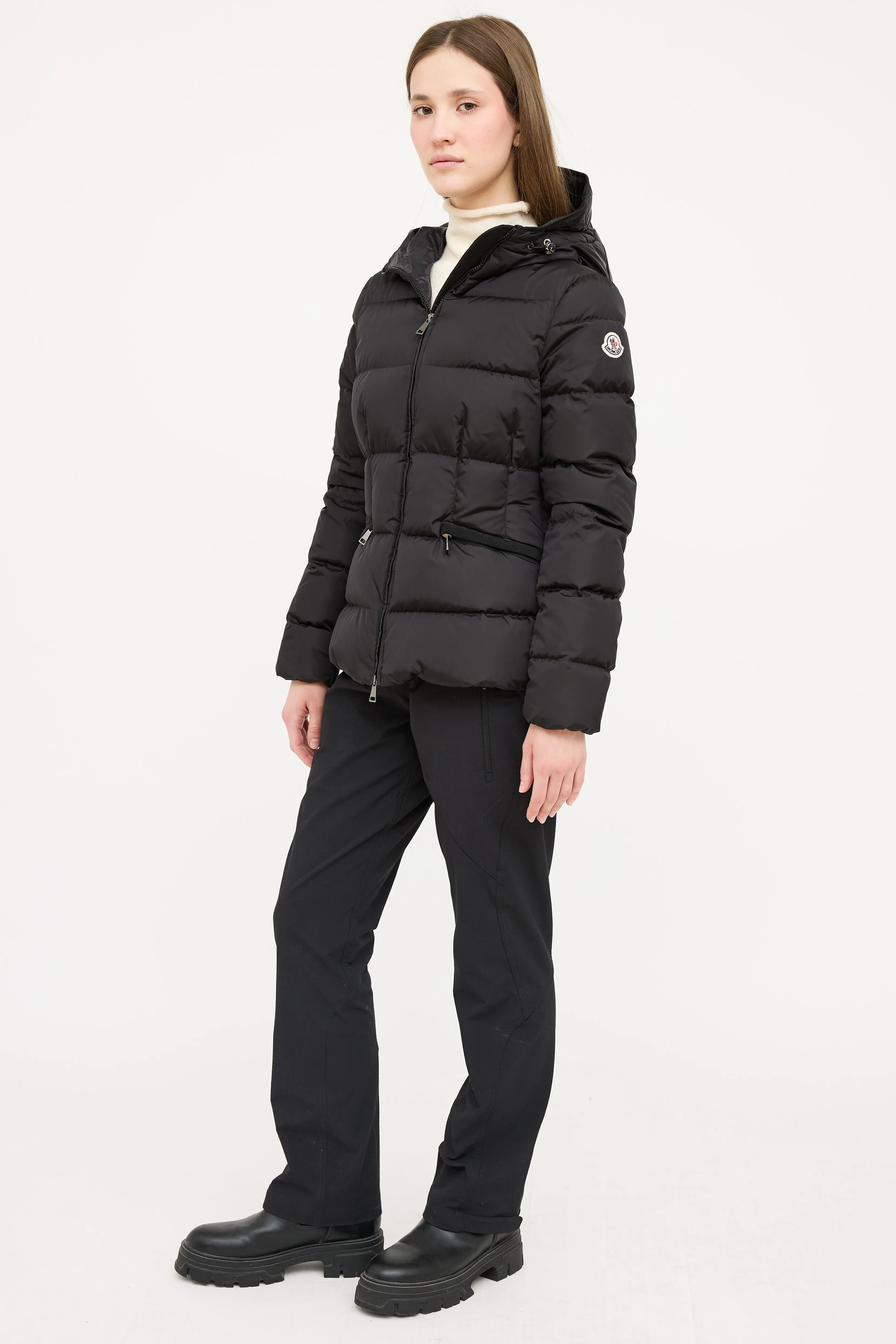 Black Avoce Hooded Down Jacket