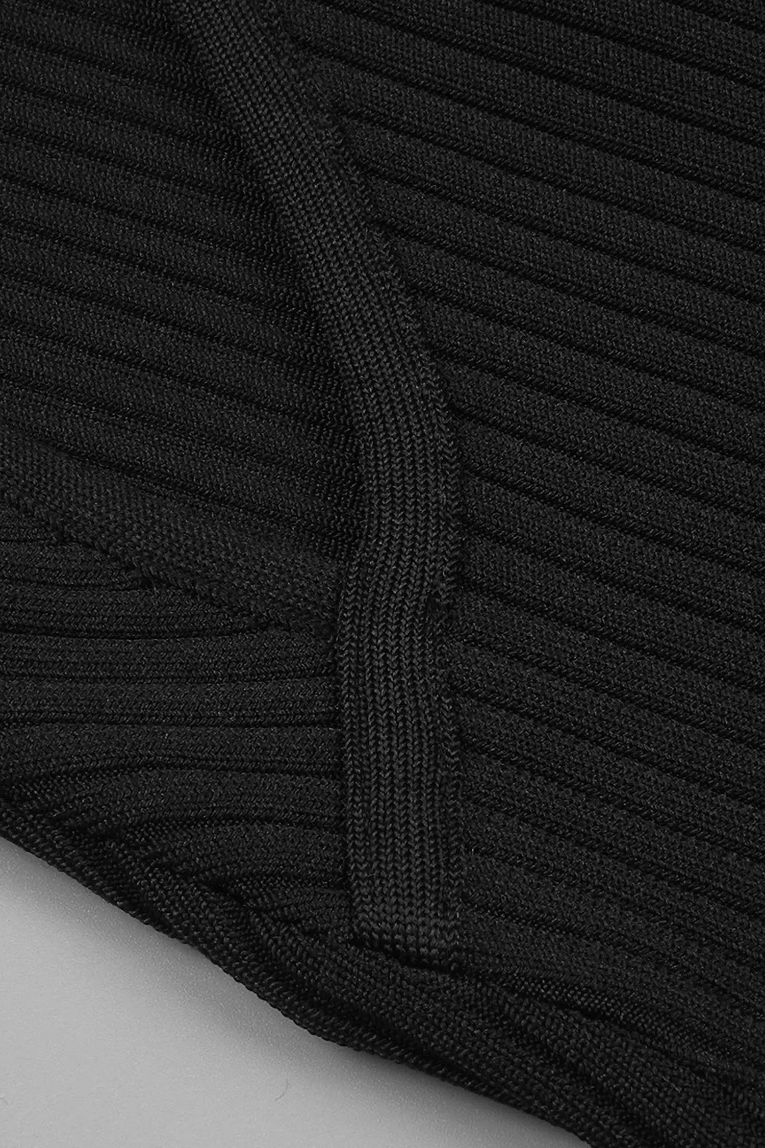 Black Cutout Asymmetrical Sweater Midi Dress