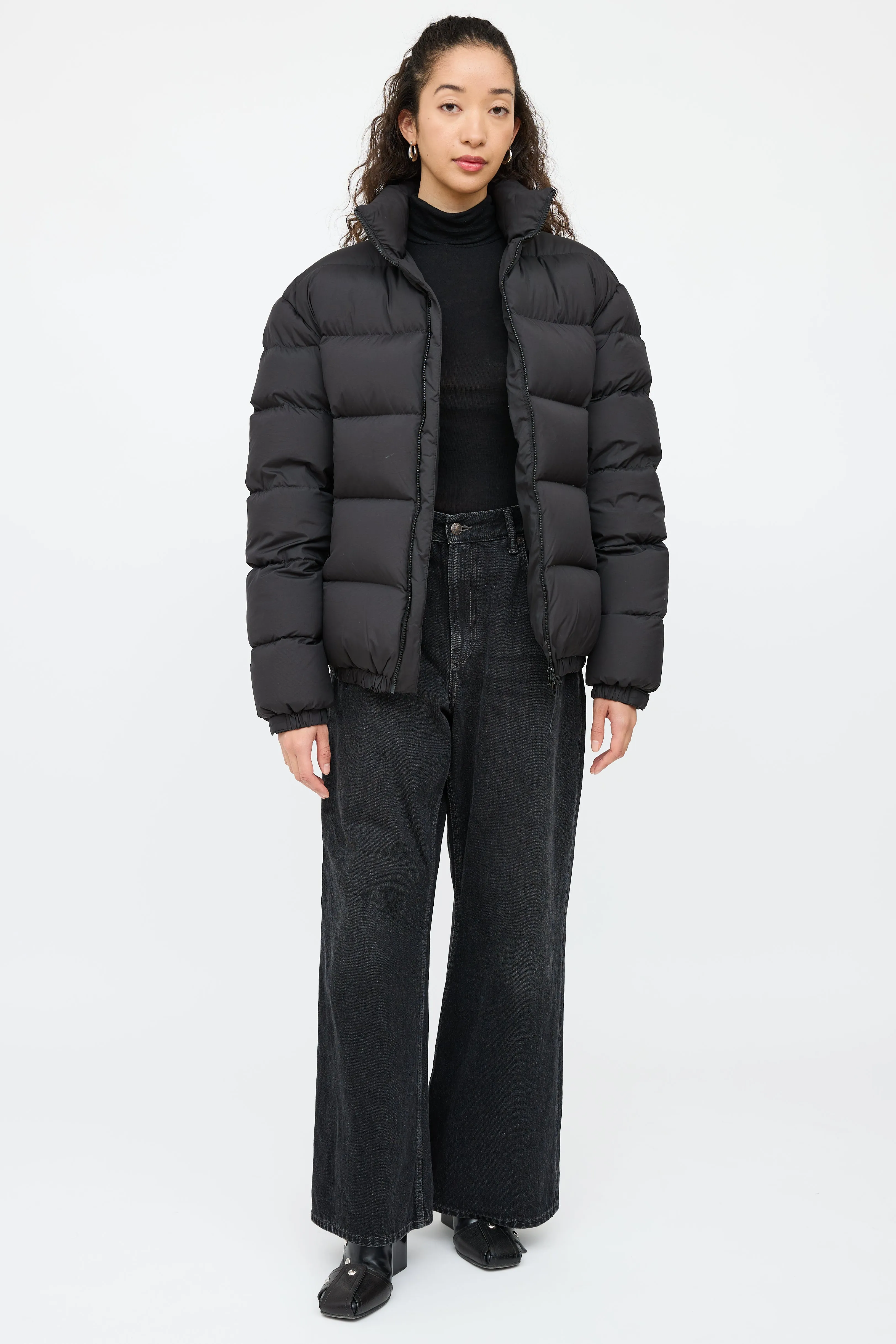 Black Nylon Down Jacket