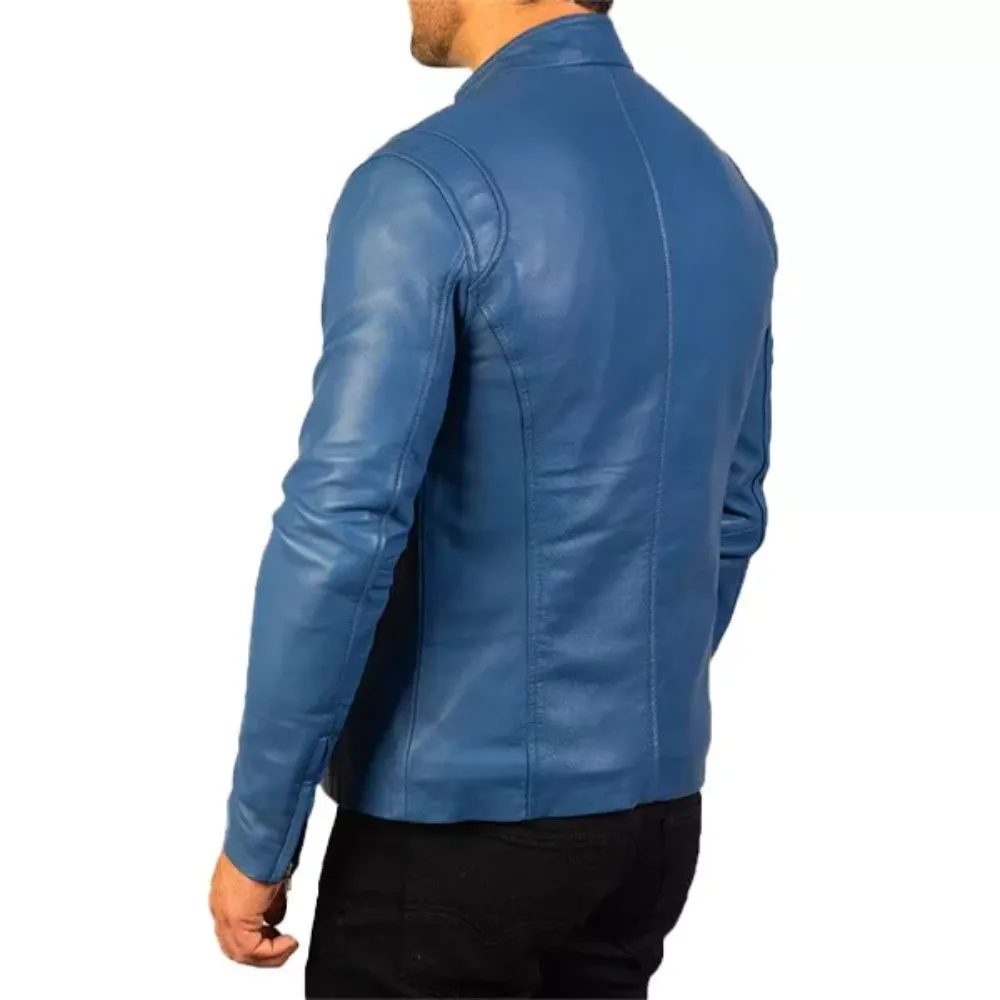 Blue Quilted Jacket Mens