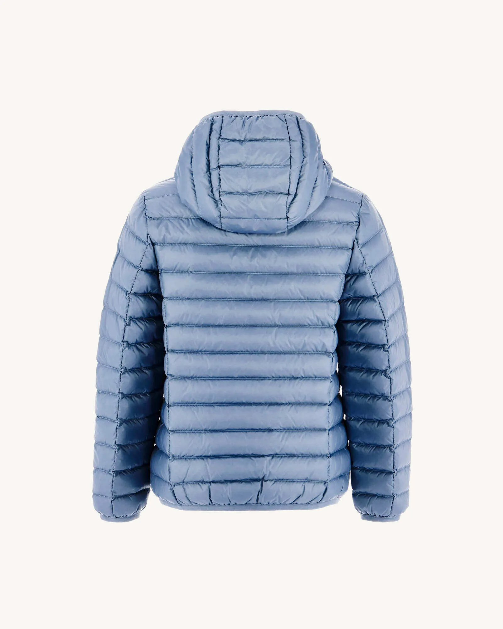 Blue washed Hugo kid's lightweight hooded puffer jacket