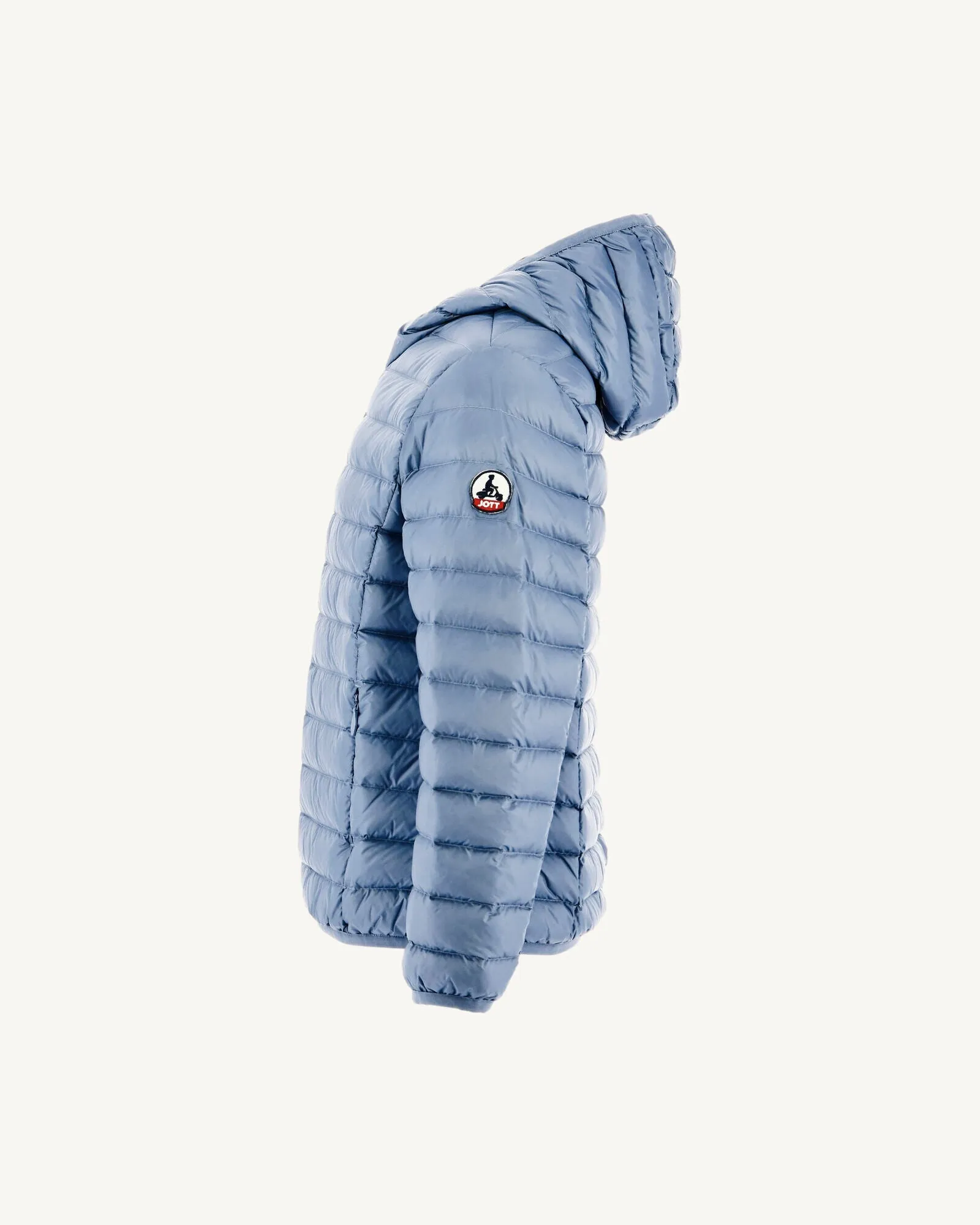 Blue washed Hugo kid's lightweight hooded puffer jacket