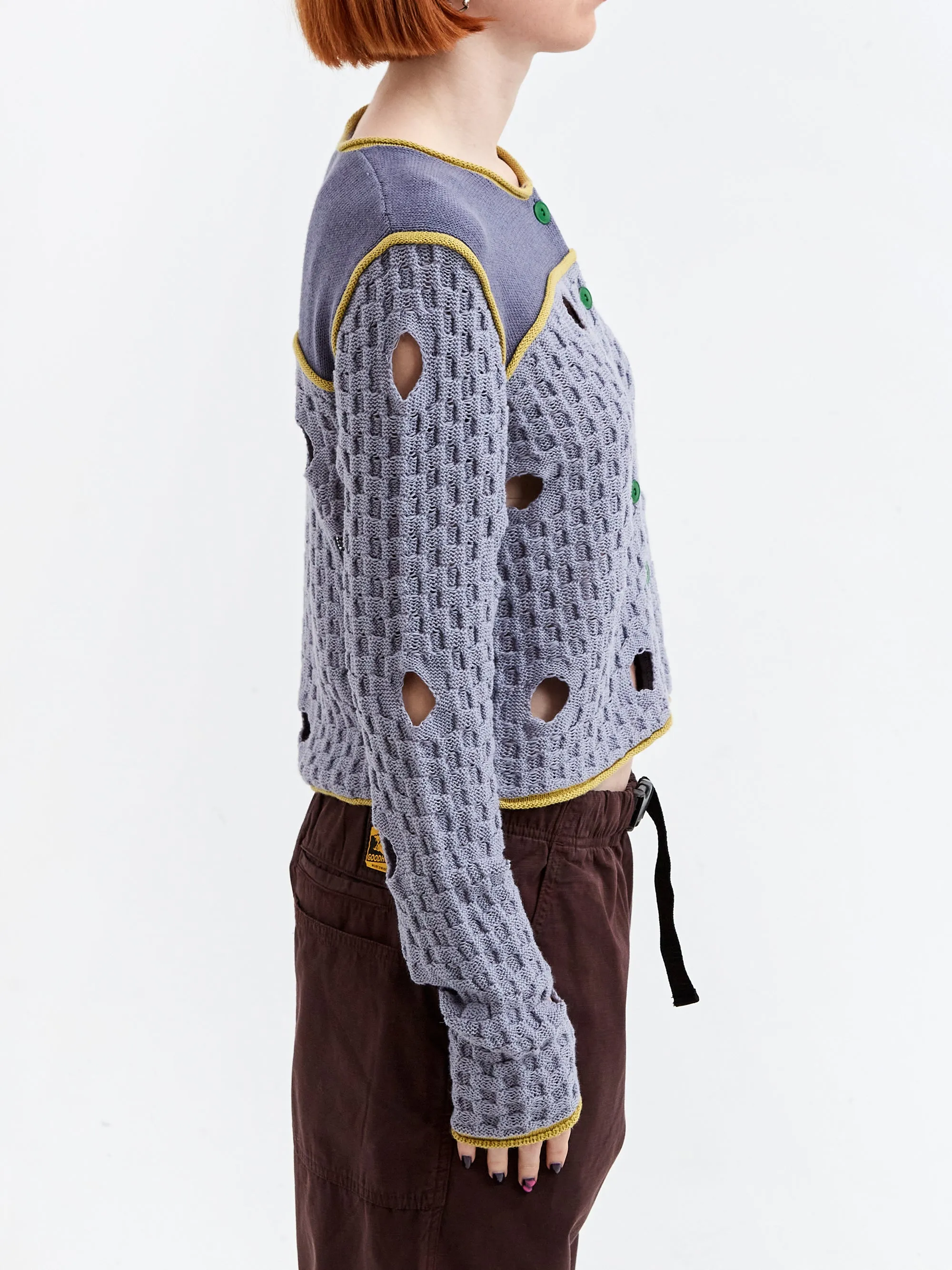 Brain Dead Reverse Seam Wholey Sweater - Washed Blue