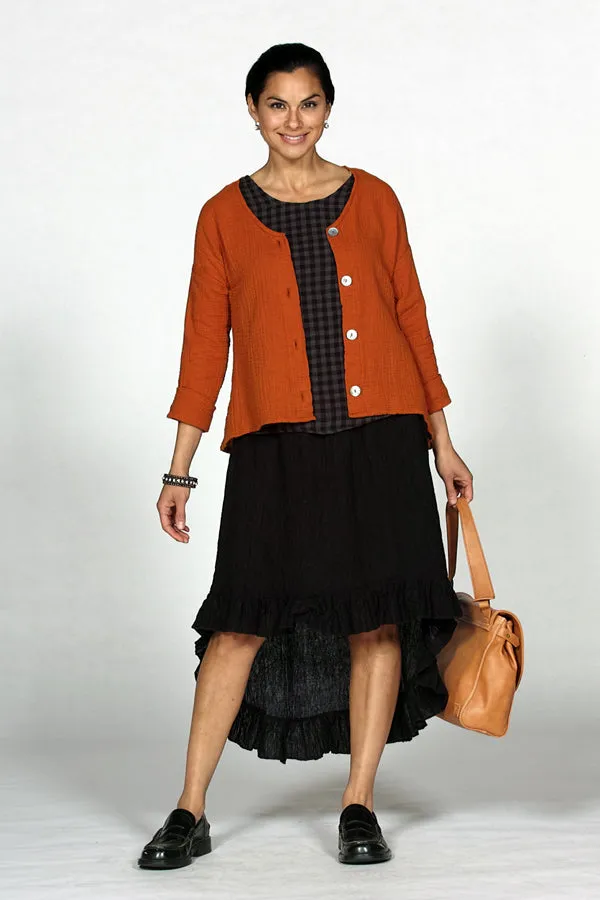 button front gauze cardigan