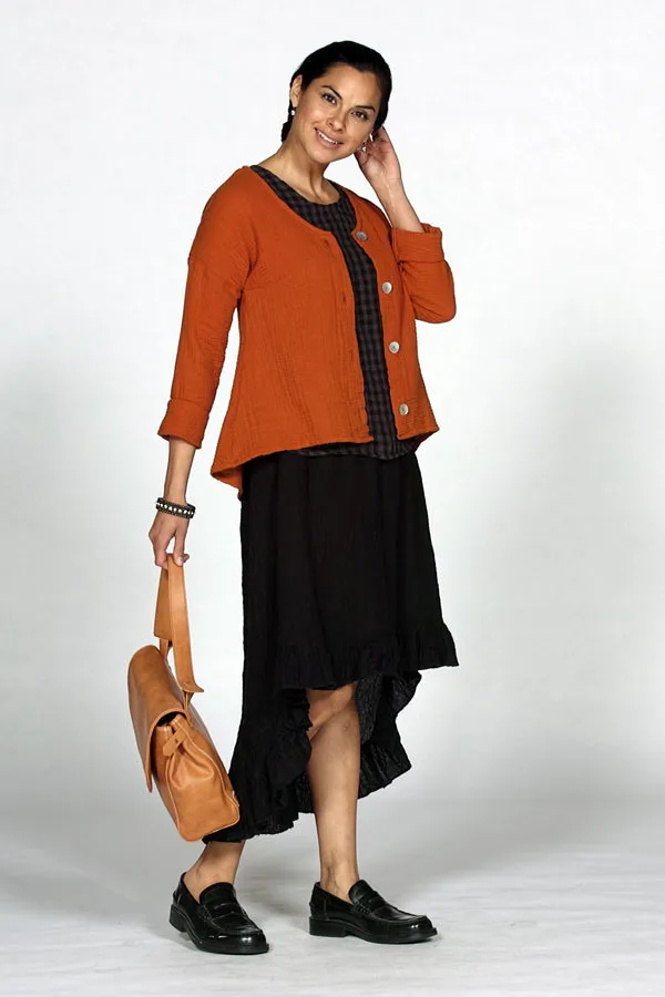 button front gauze cardigan