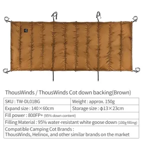 Camping Cot down Winter Waterproof Sleeping Bag down Camping Cot down Backing Fit with Helinox Cot Camping Supplies