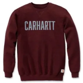 Carhartt&#x20;103853&#x20;Block&#x20;Logo&#x20;Crewneck&#x20;Sweater&#x20;-&#x20;Port&#x20;Heather