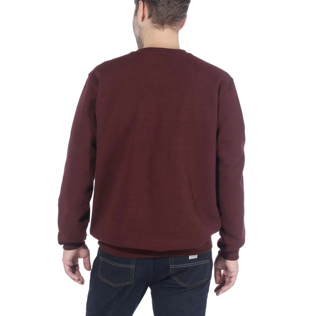 Carhartt&#x20;103853&#x20;Block&#x20;Logo&#x20;Crewneck&#x20;Sweater&#x20;-&#x20;Port&#x20;Heather