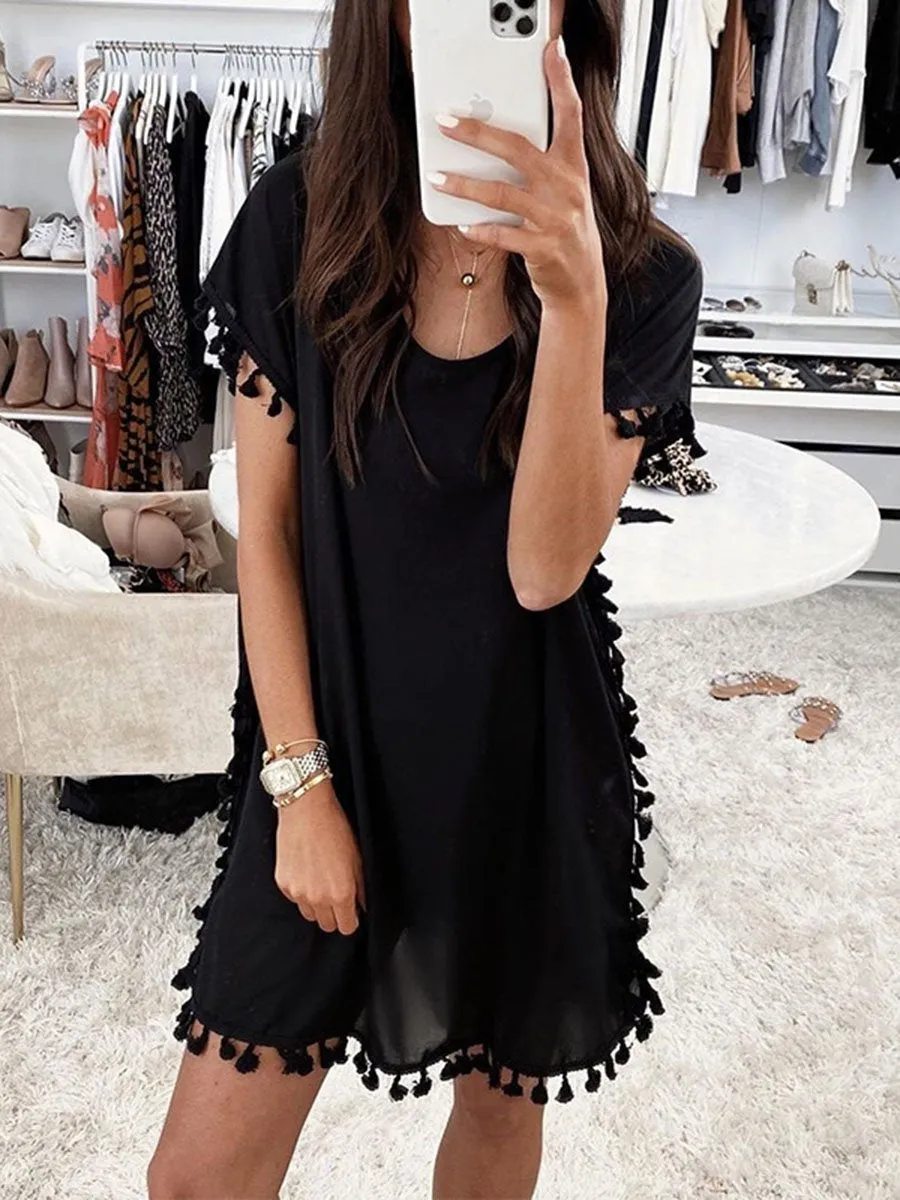 Casual Style  Solid Color Dress
