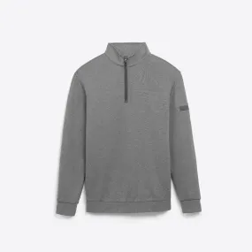 COMFORT Solid Heather Quarter Zip Mock Neck Pullover