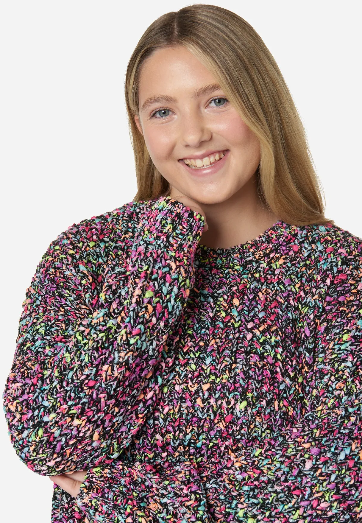 Confetti Crew Neck Popcorn Sweater
