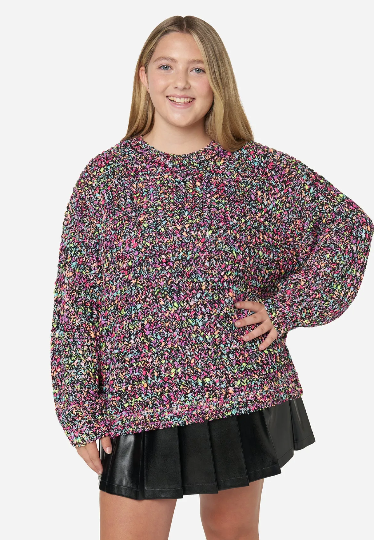 Confetti Crew Neck Popcorn Sweater