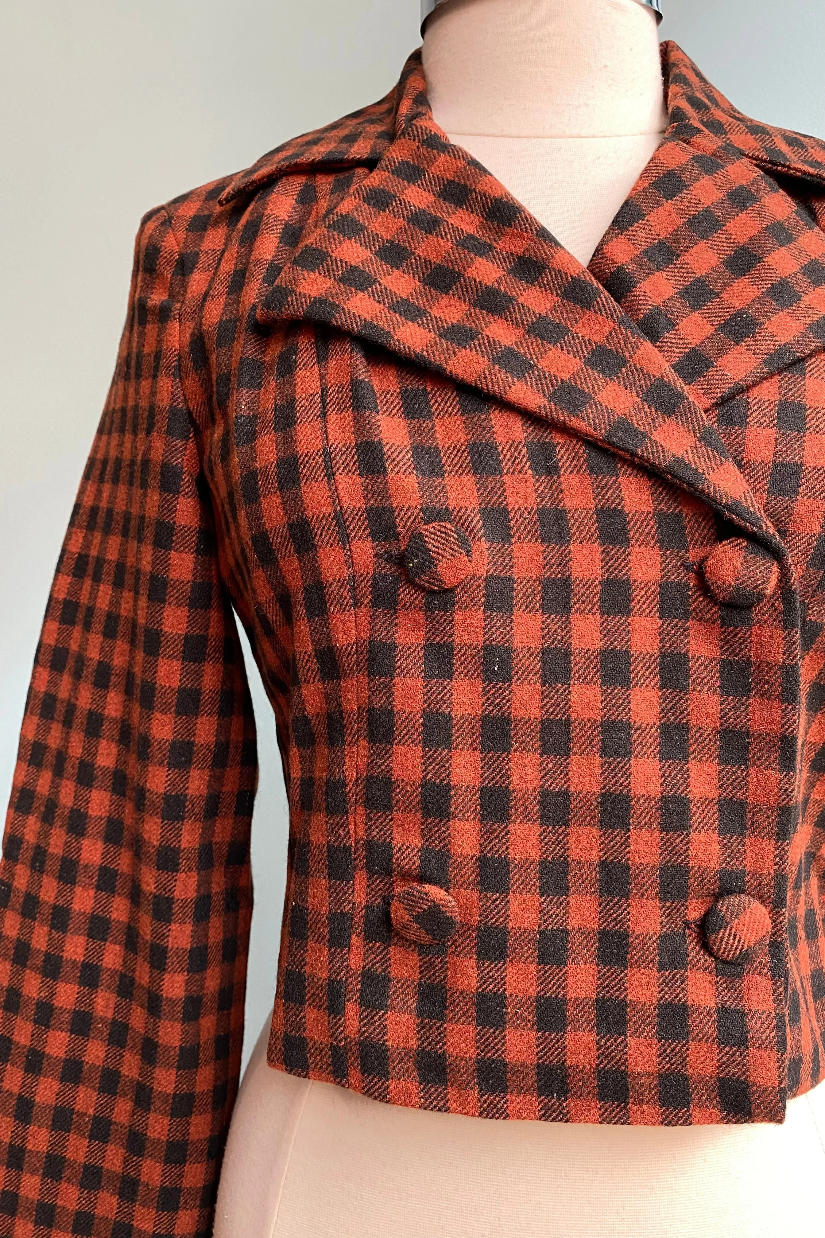 Copper and Black Check Wool Jacket by Timeless London