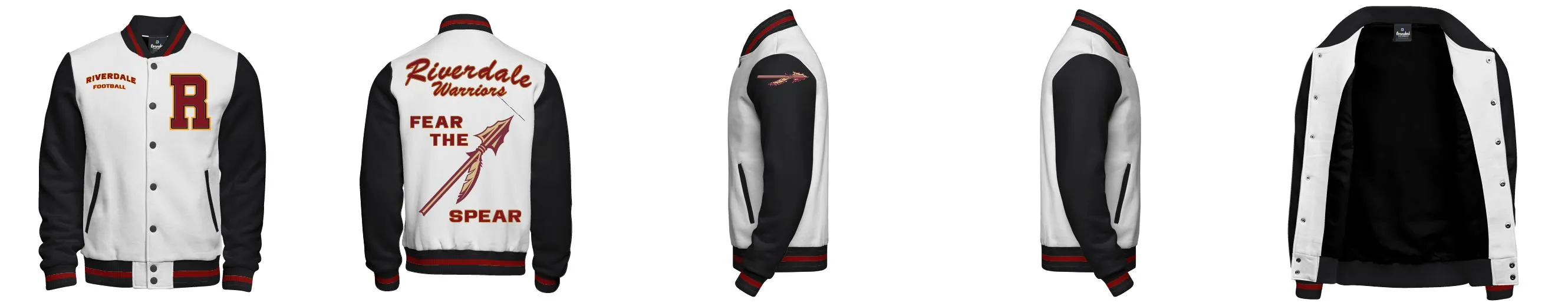 Cotton Fleece Varsity Jacket With Black Satin Lining