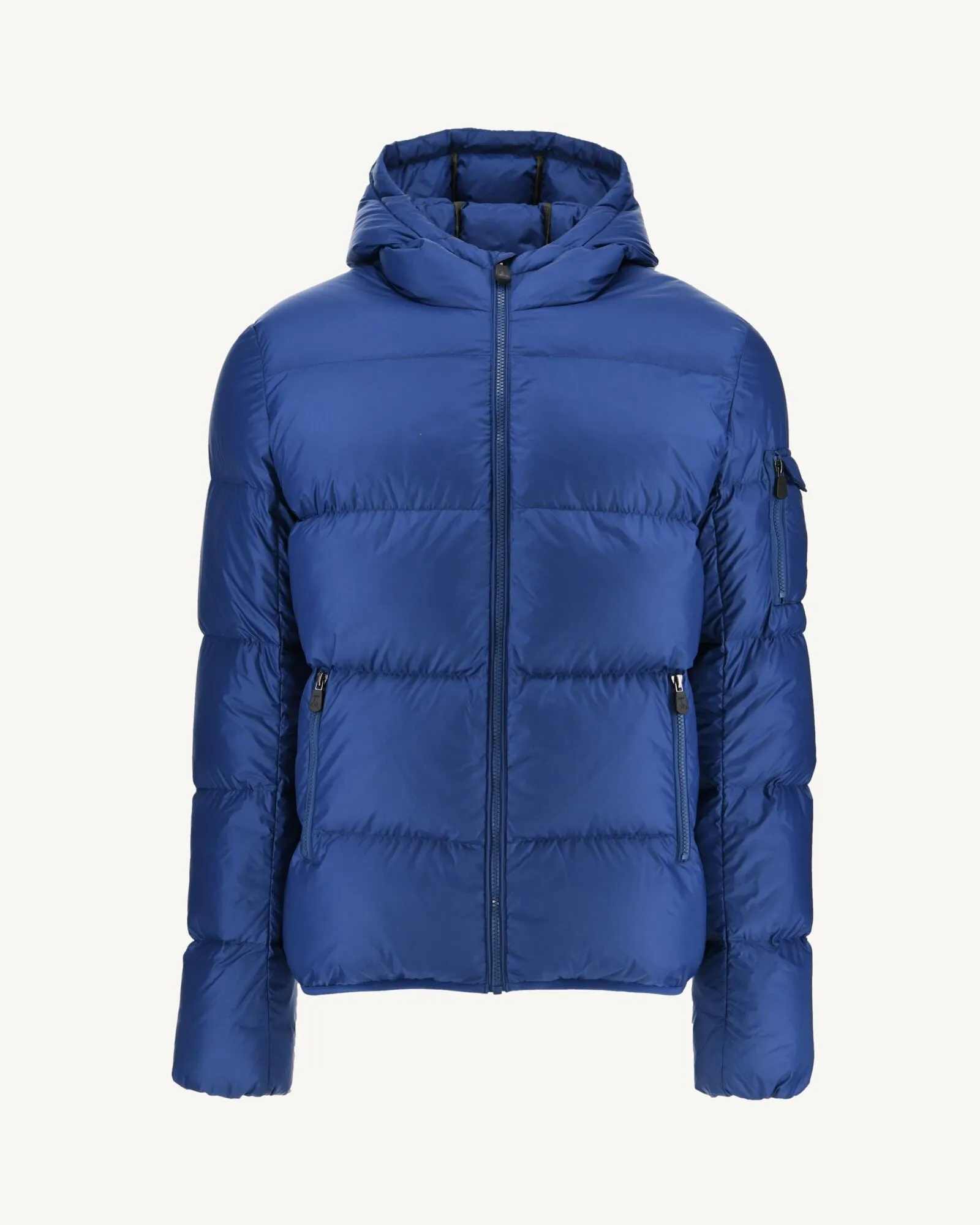 Dark Denim Hooded down jacket Java