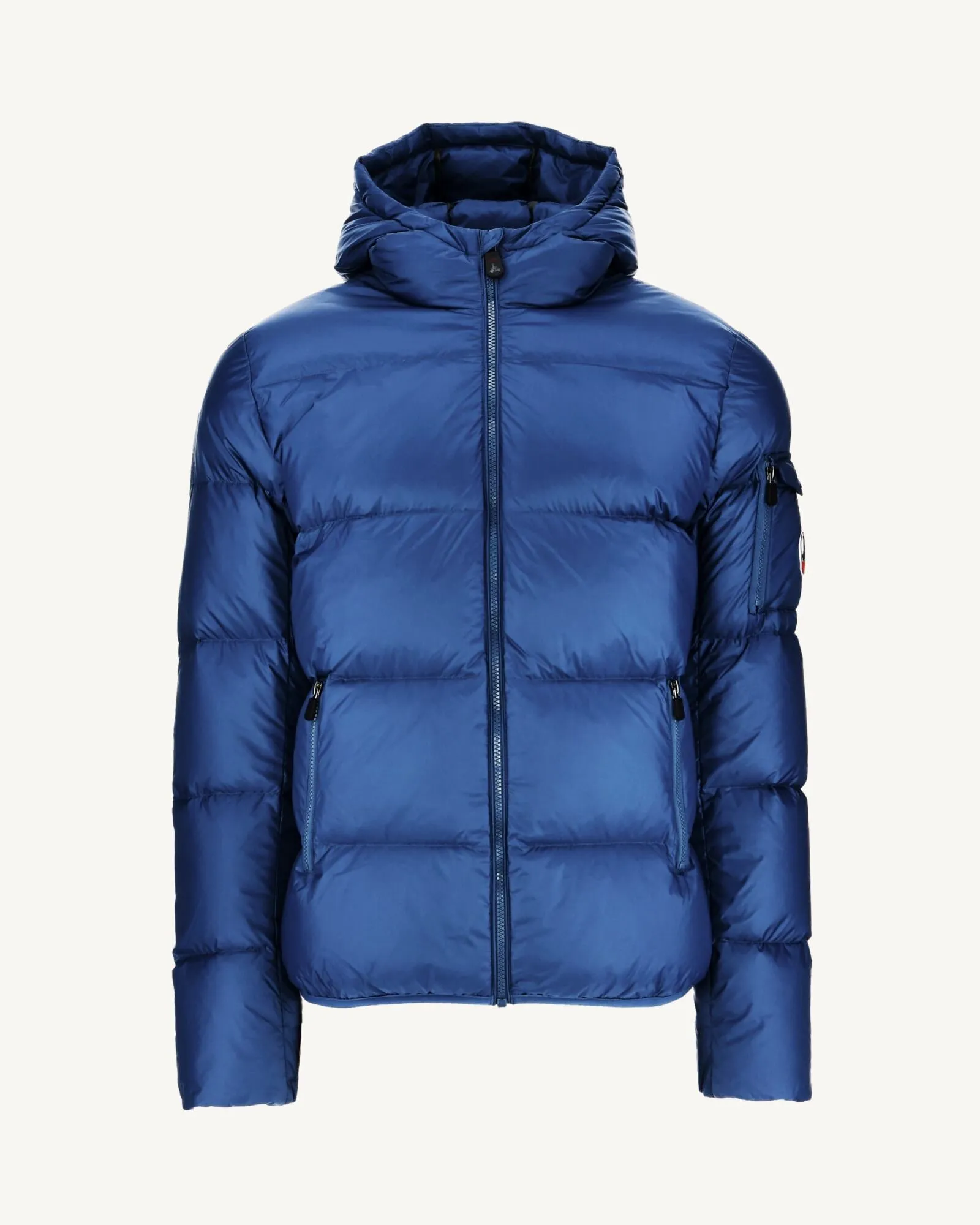 Dark Denim Hooded down jacket Java