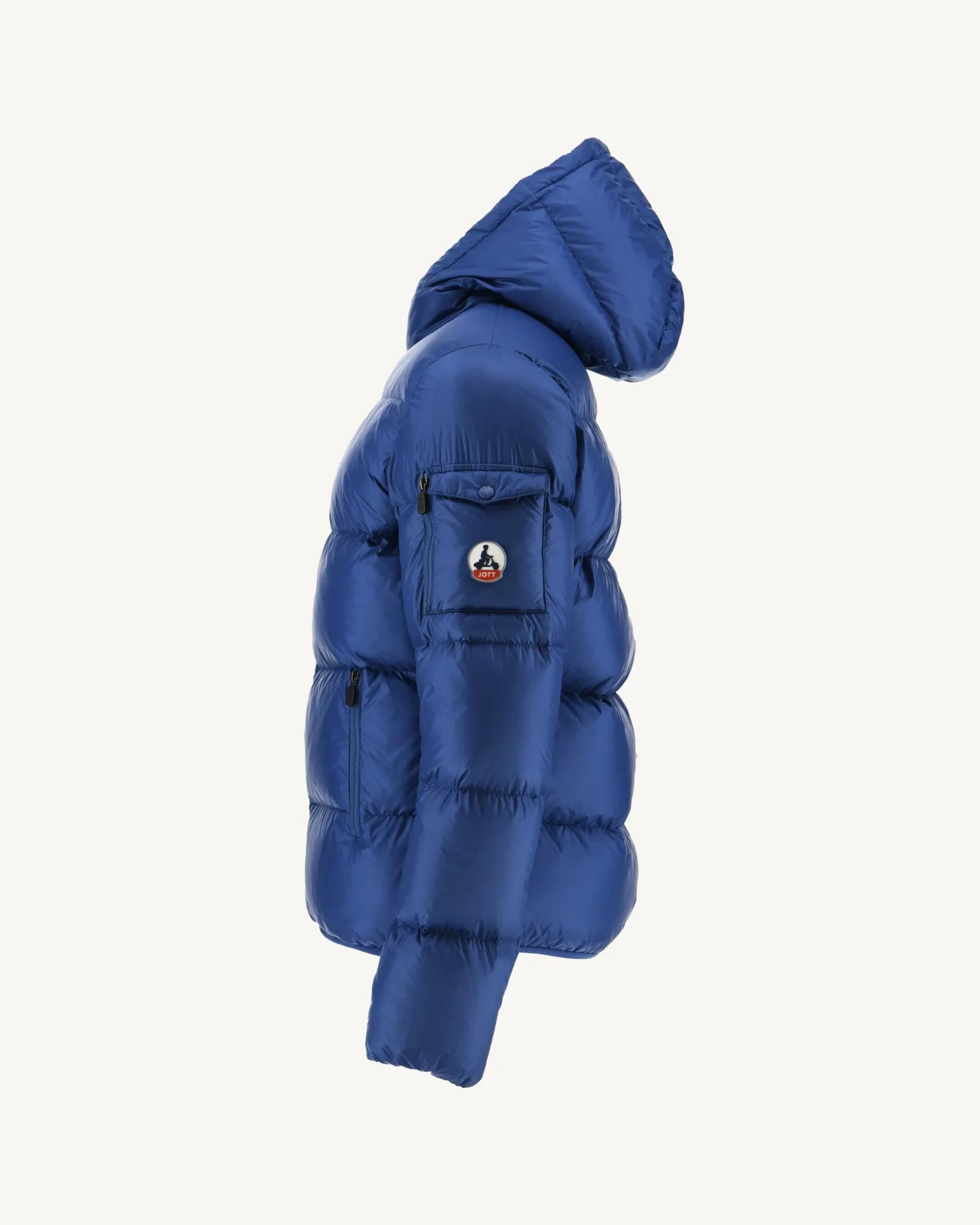 Dark Denim Hooded down jacket Java