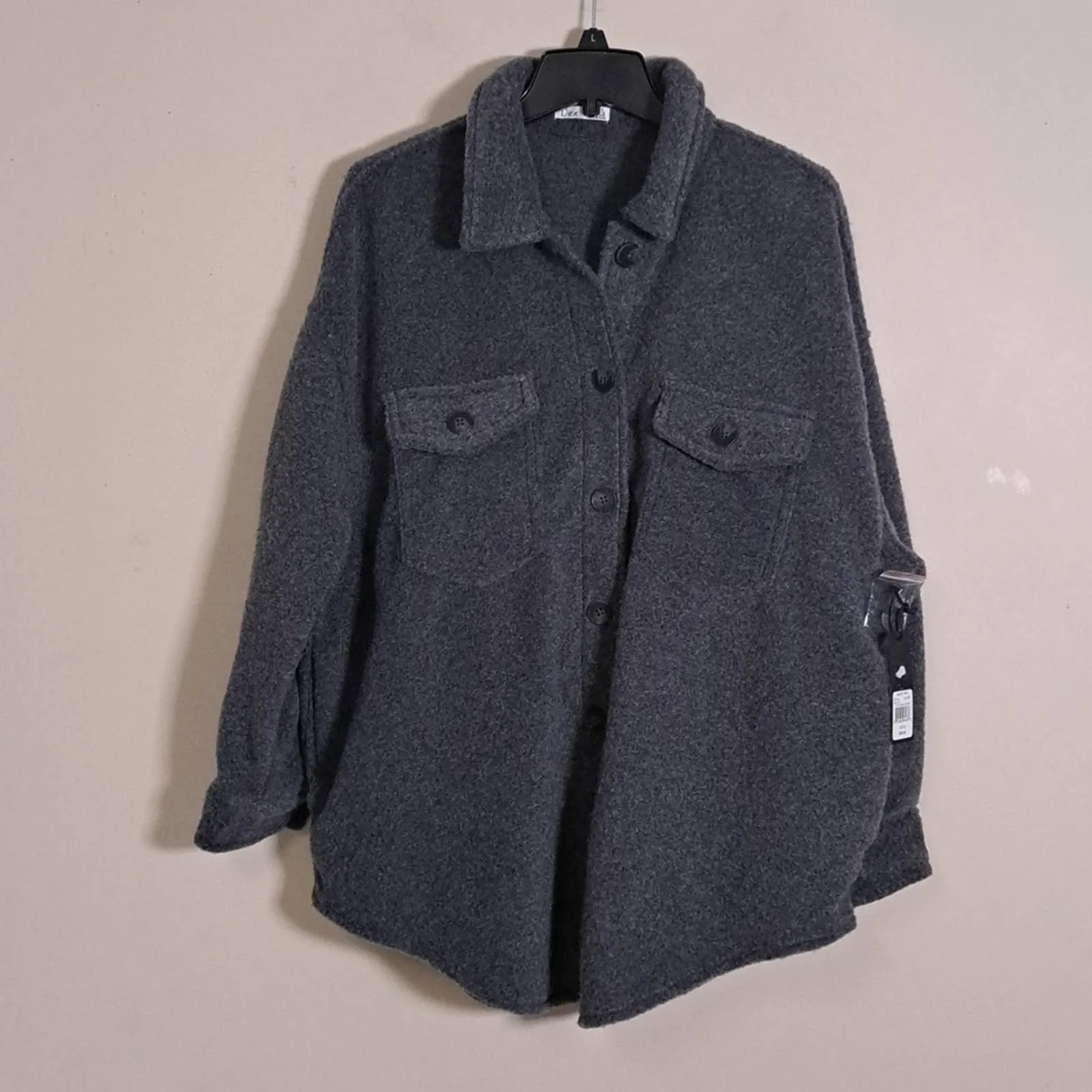 DEX by Black Tape Cozy Shacket Shirt Jacket Grey
