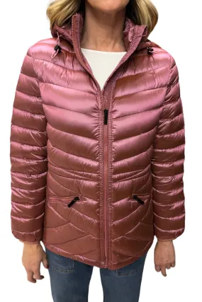 Down Filled Puffer Jacket | Rose
