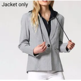 Fate One Button Pinestripe Jacket Blazer Large