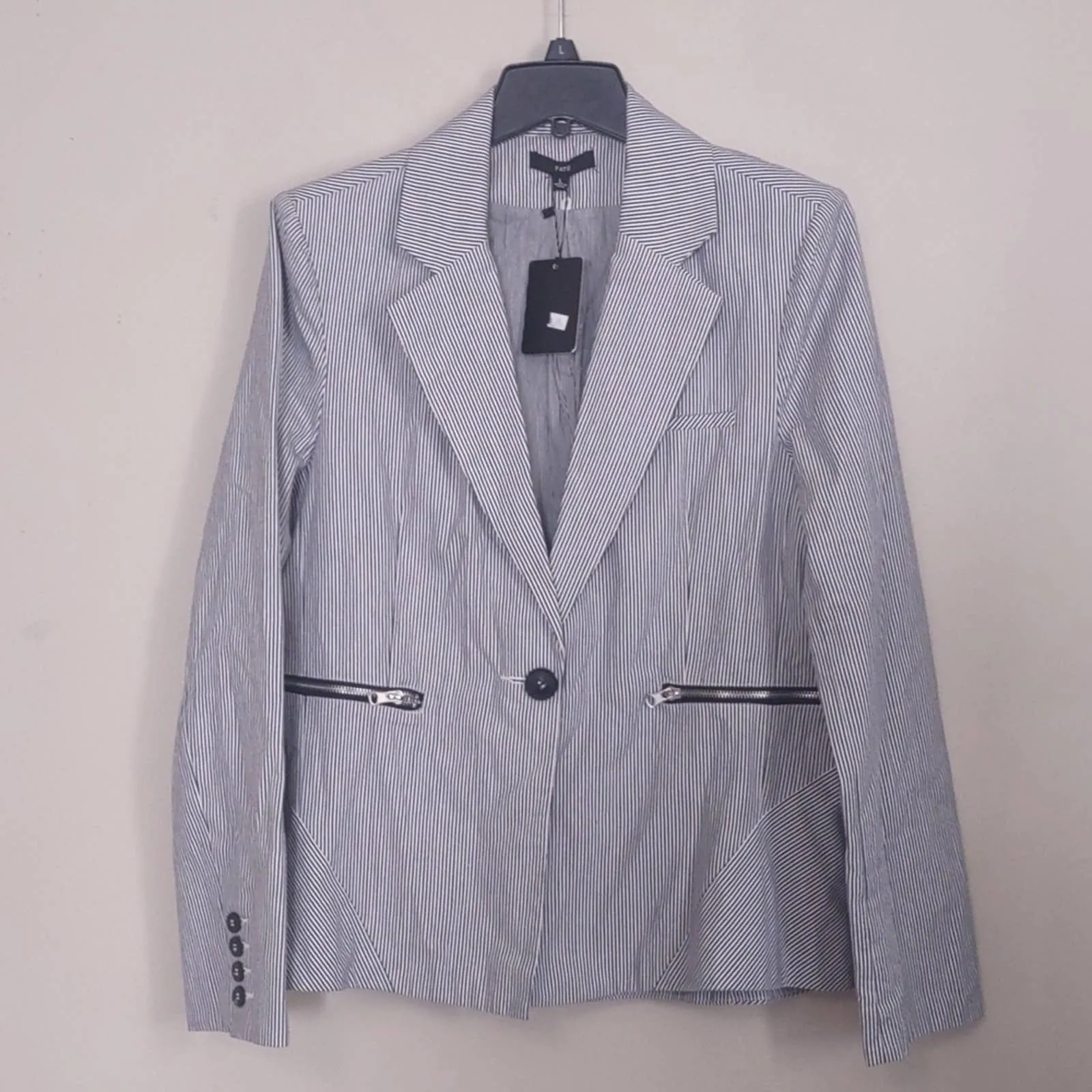 Fate One Button Pinestripe Jacket Blazer Large