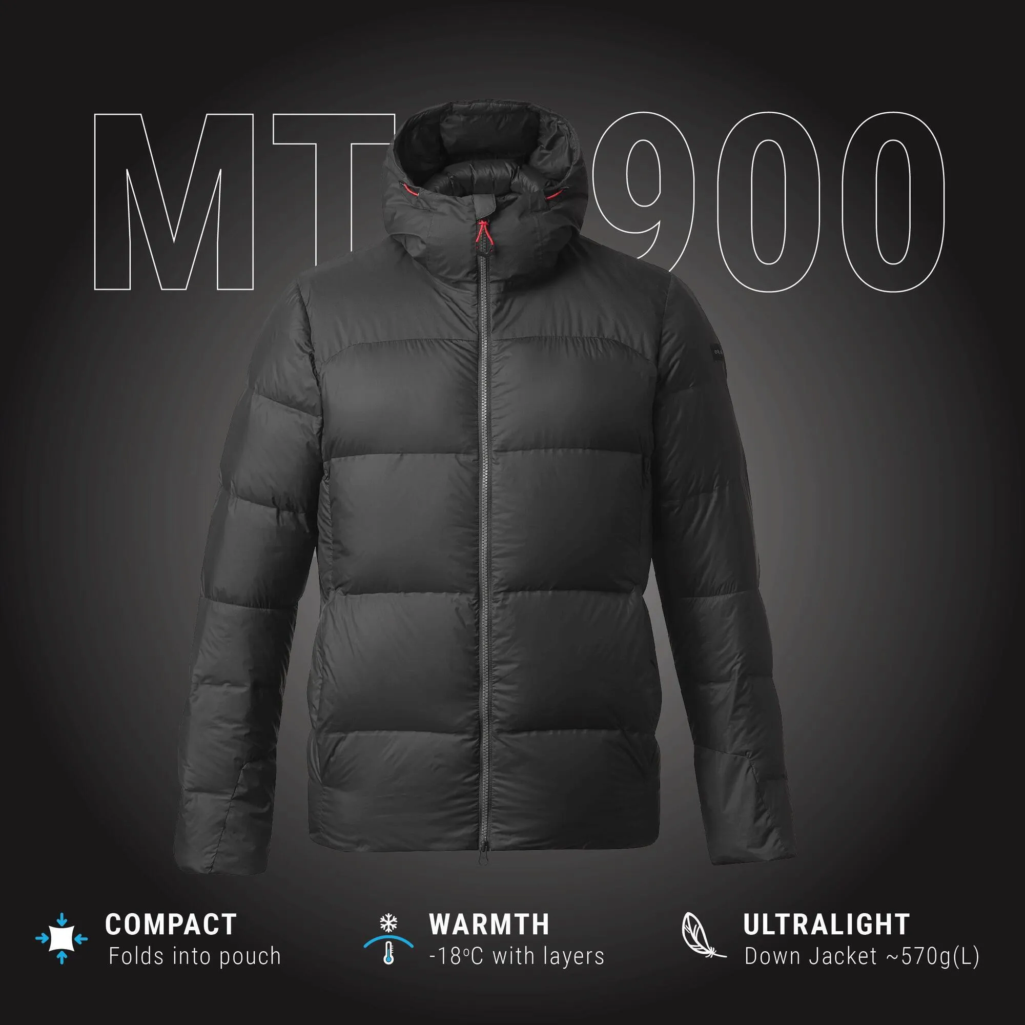 Forclaz Men's MT900 Hooded Down Puffer Jacket