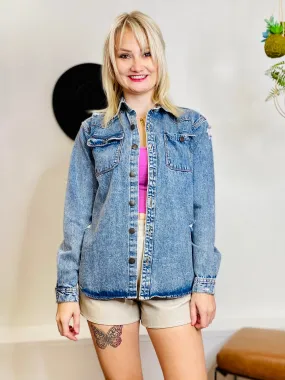 Forever and Always Denim Button Down Jacket