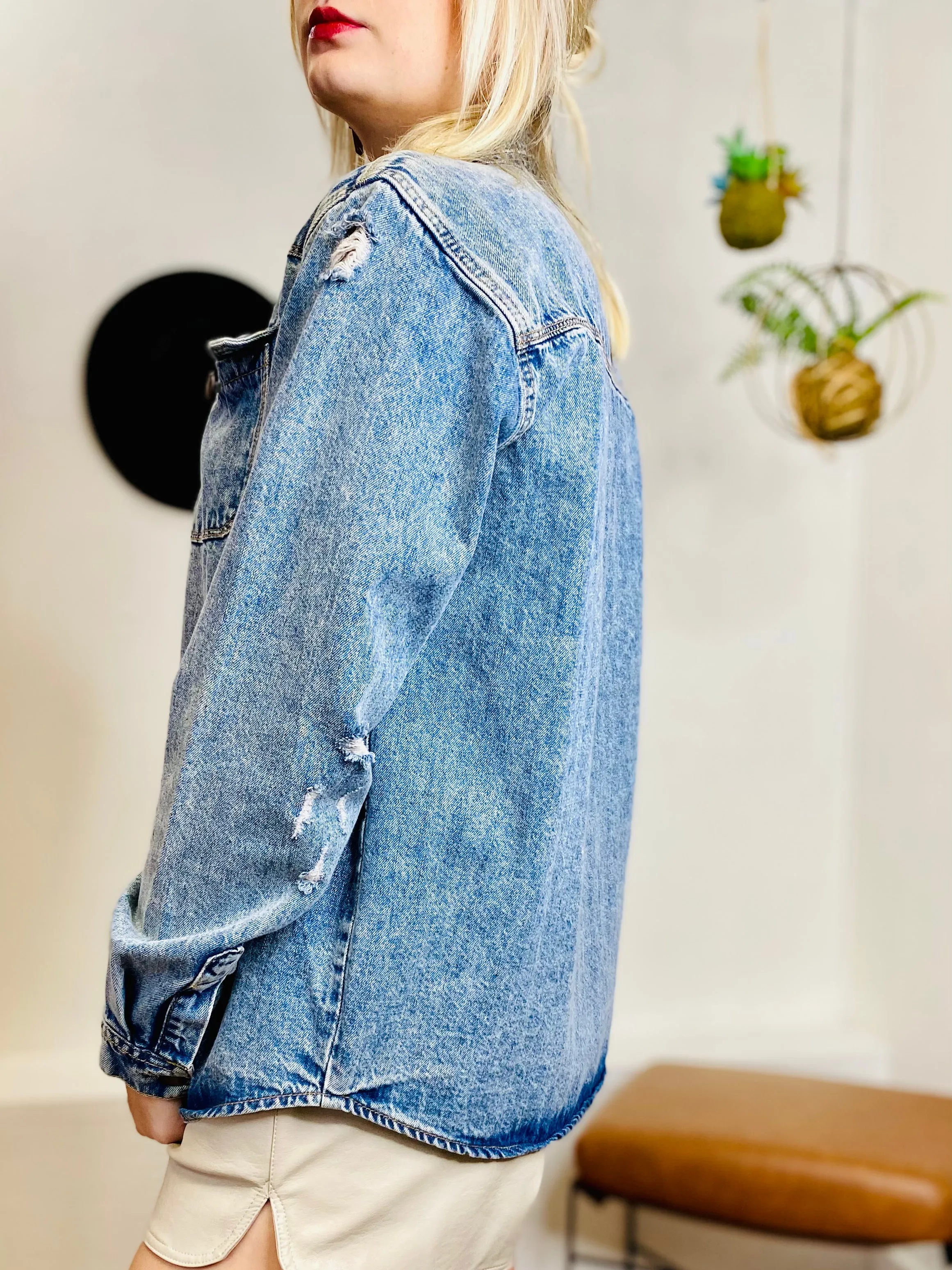 Forever and Always Denim Button Down Jacket