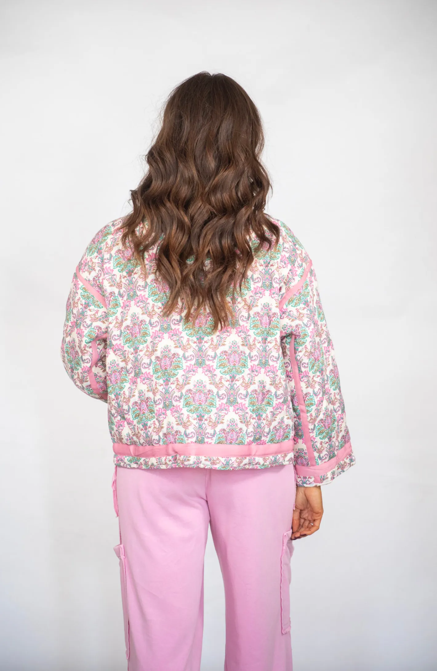 Girly Girl Pink Quilted Button Jacket