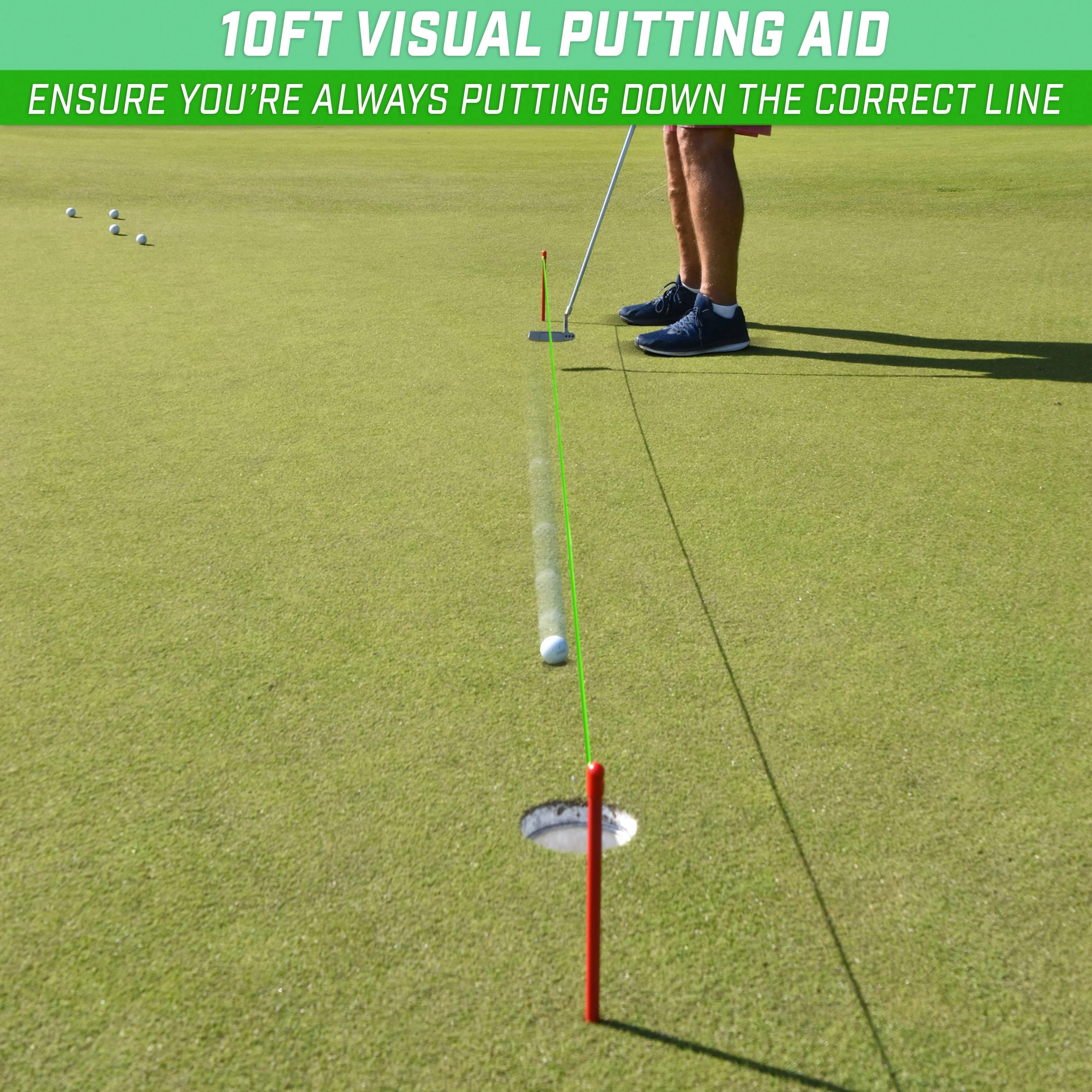 GoSports DOWN THE LINE Golf Putting String Aid